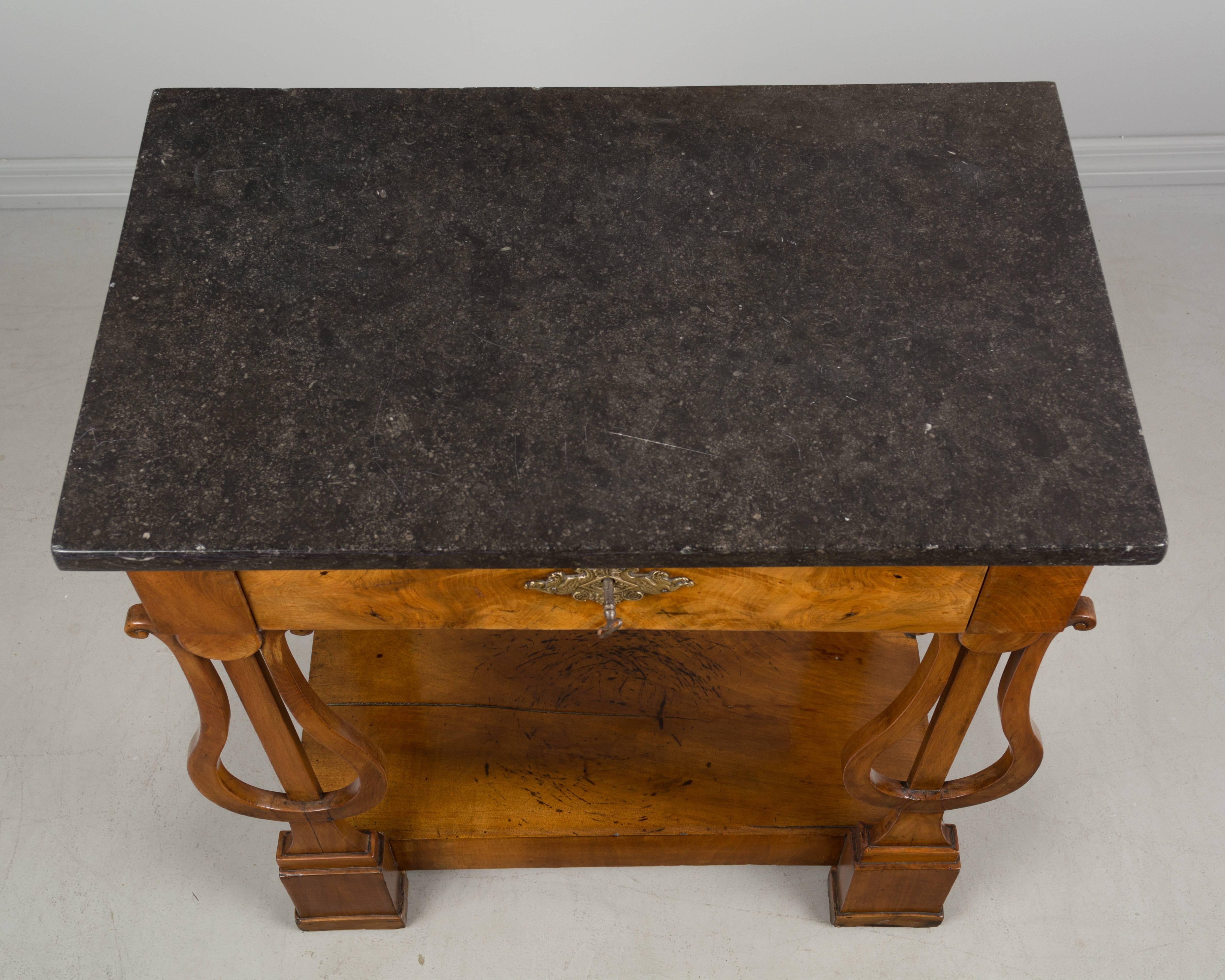 19th Century French Empire Marble-Top Console 3