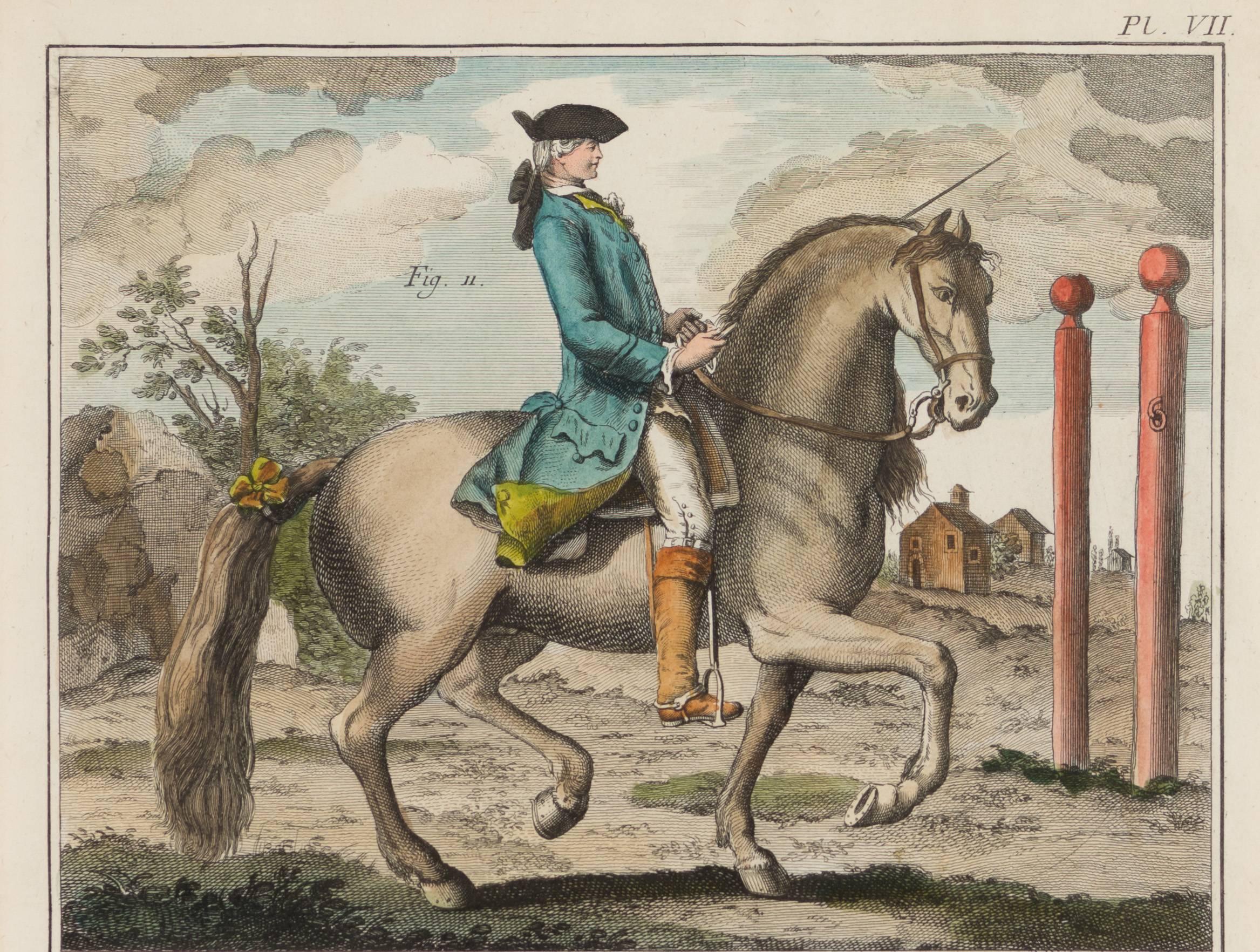 18th Century and Earlier 18th Century French Dressage Print
