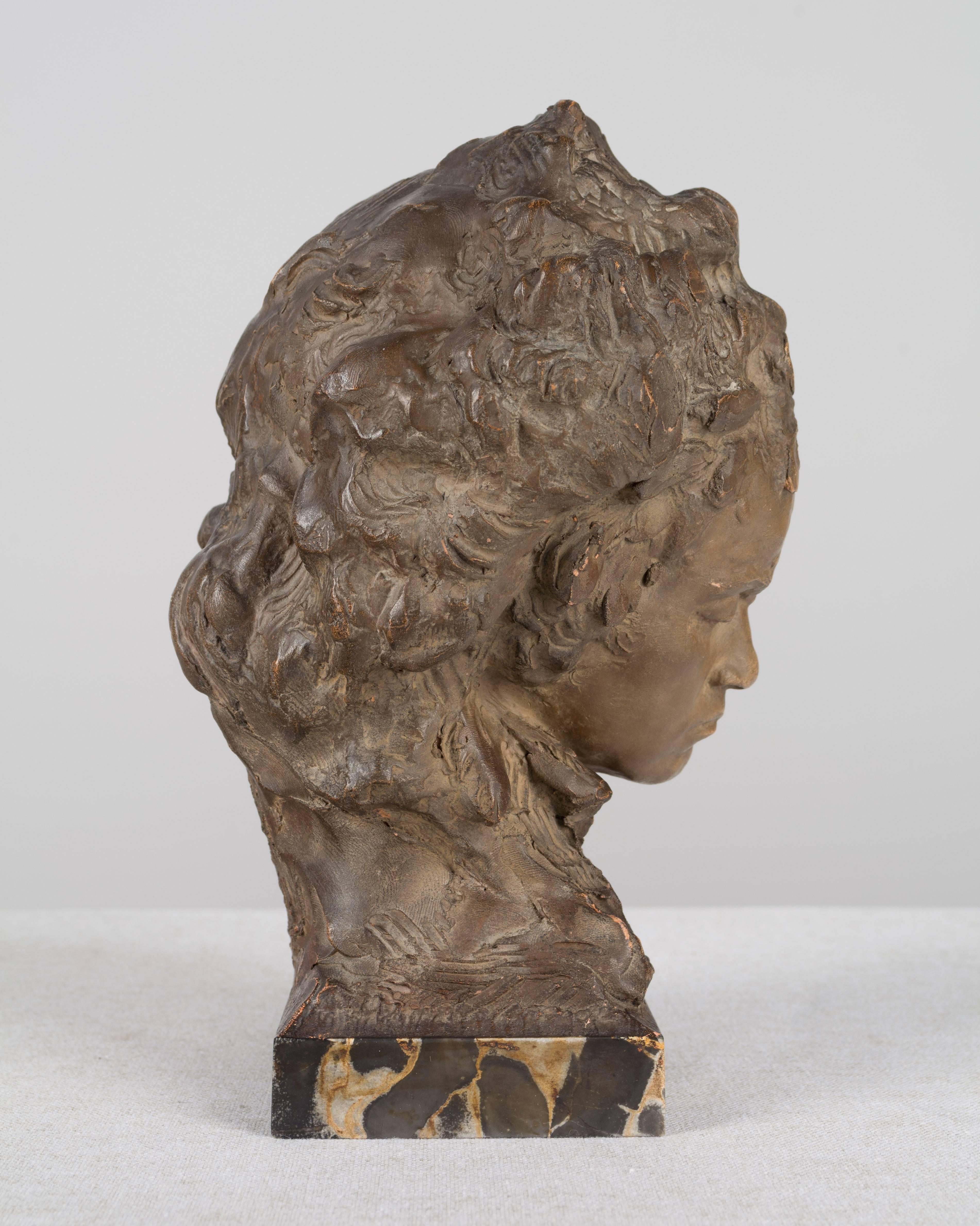 French Terra Cotta Bust of Beethoven 3