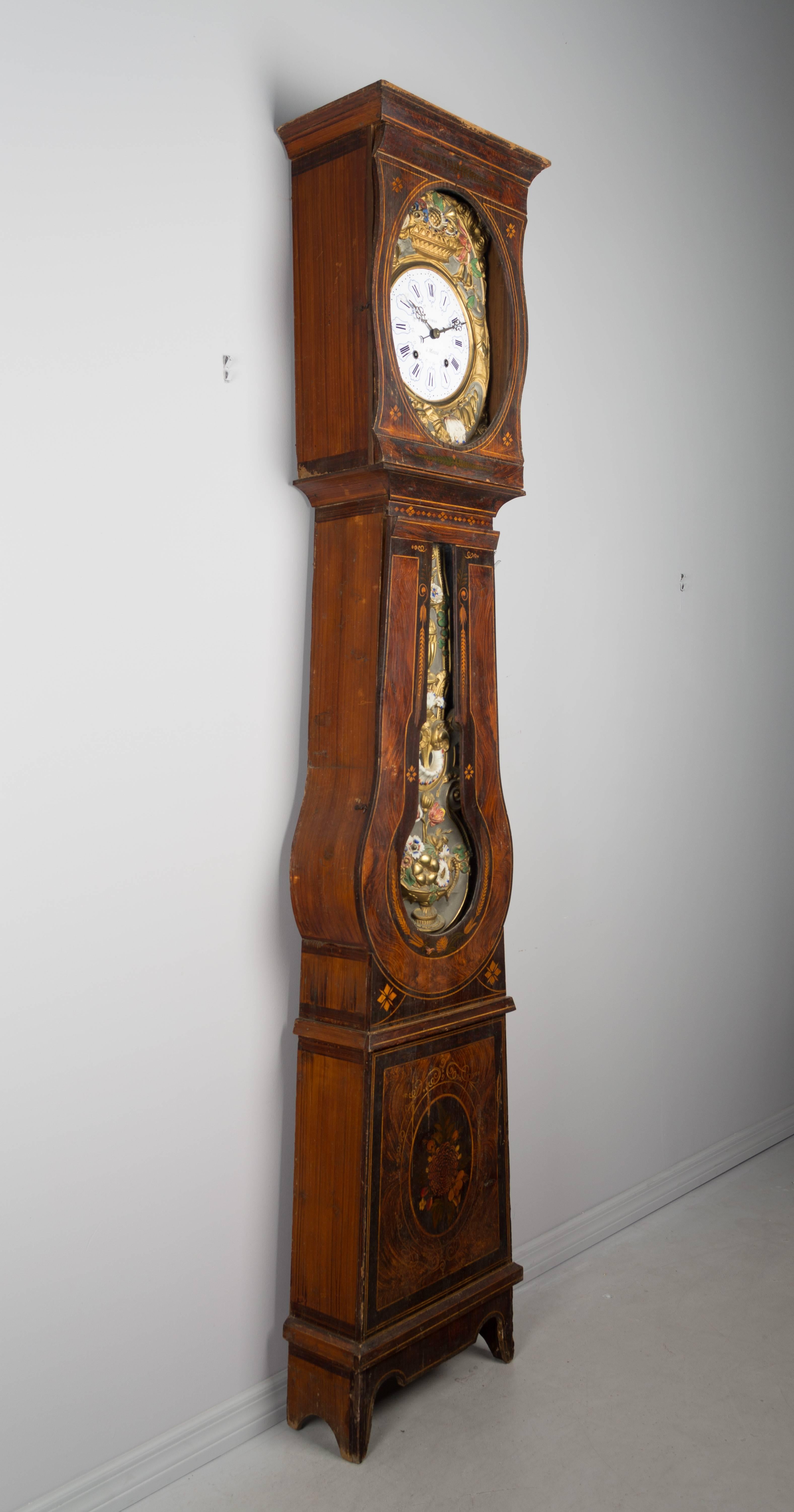 19th Century French Comtoise or Grandfather Clock 3