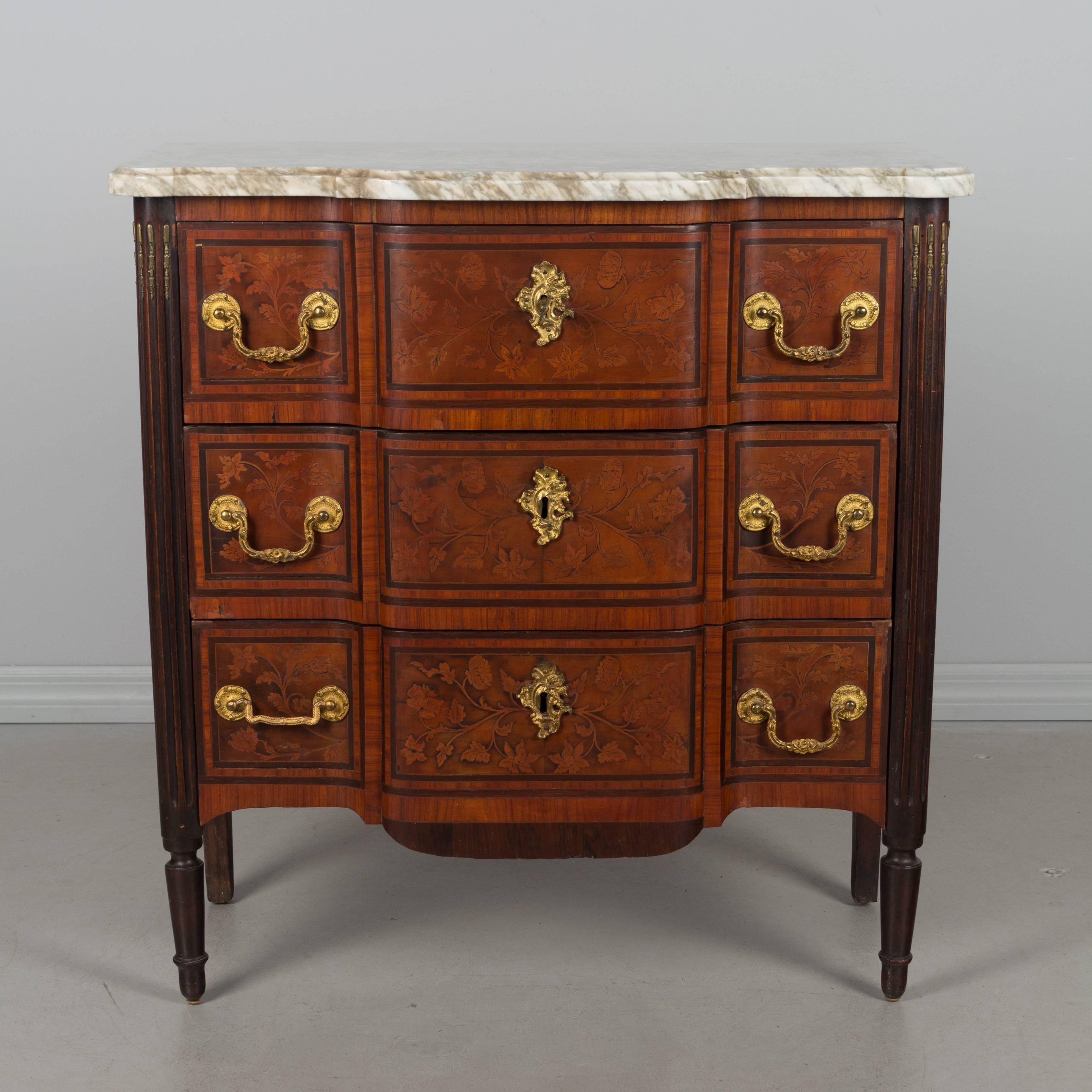 Inlay French Louis XVI Style Marquetry Commode