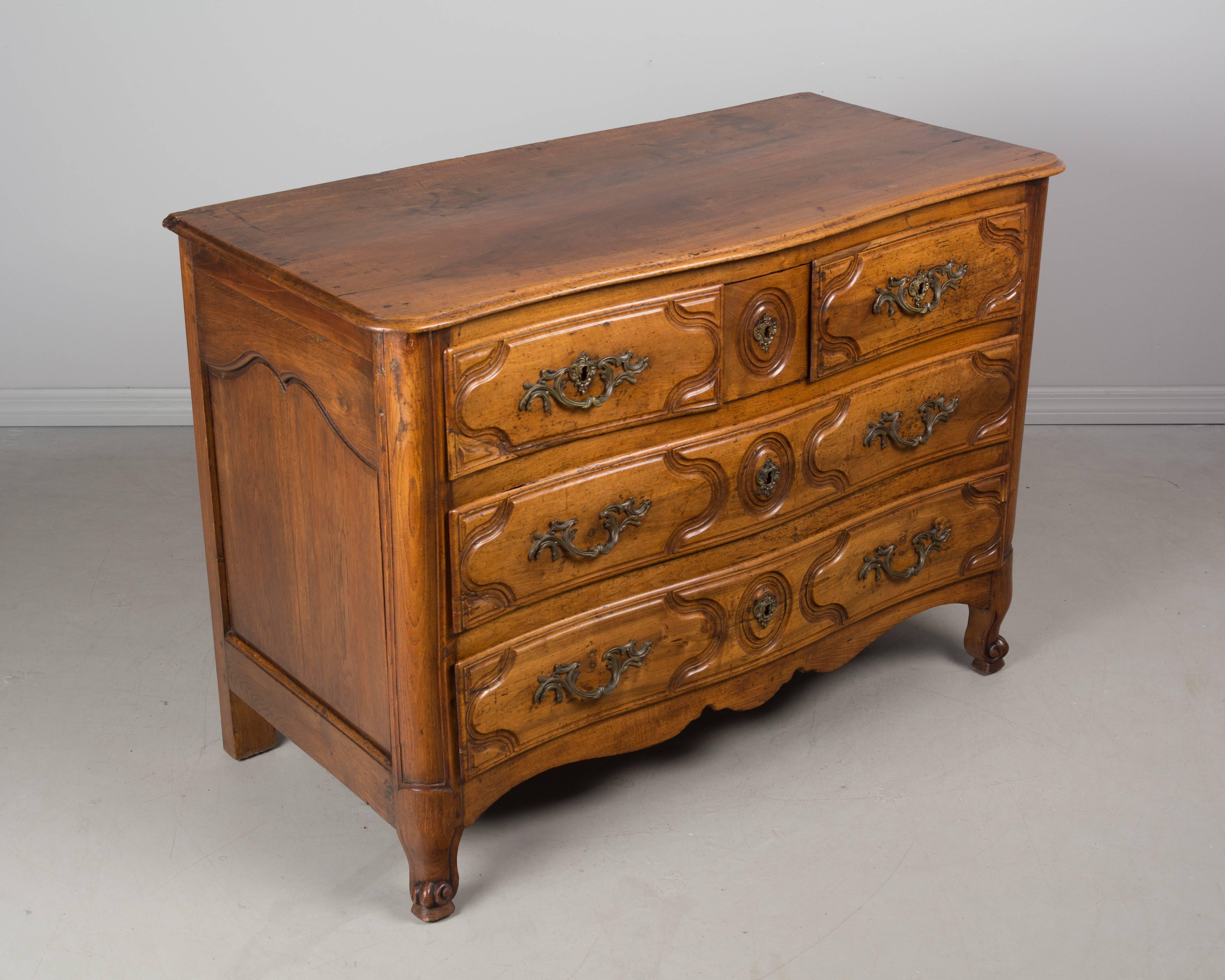 French Louis XV Style Serpentine Front Commode or Chest of drawers 1