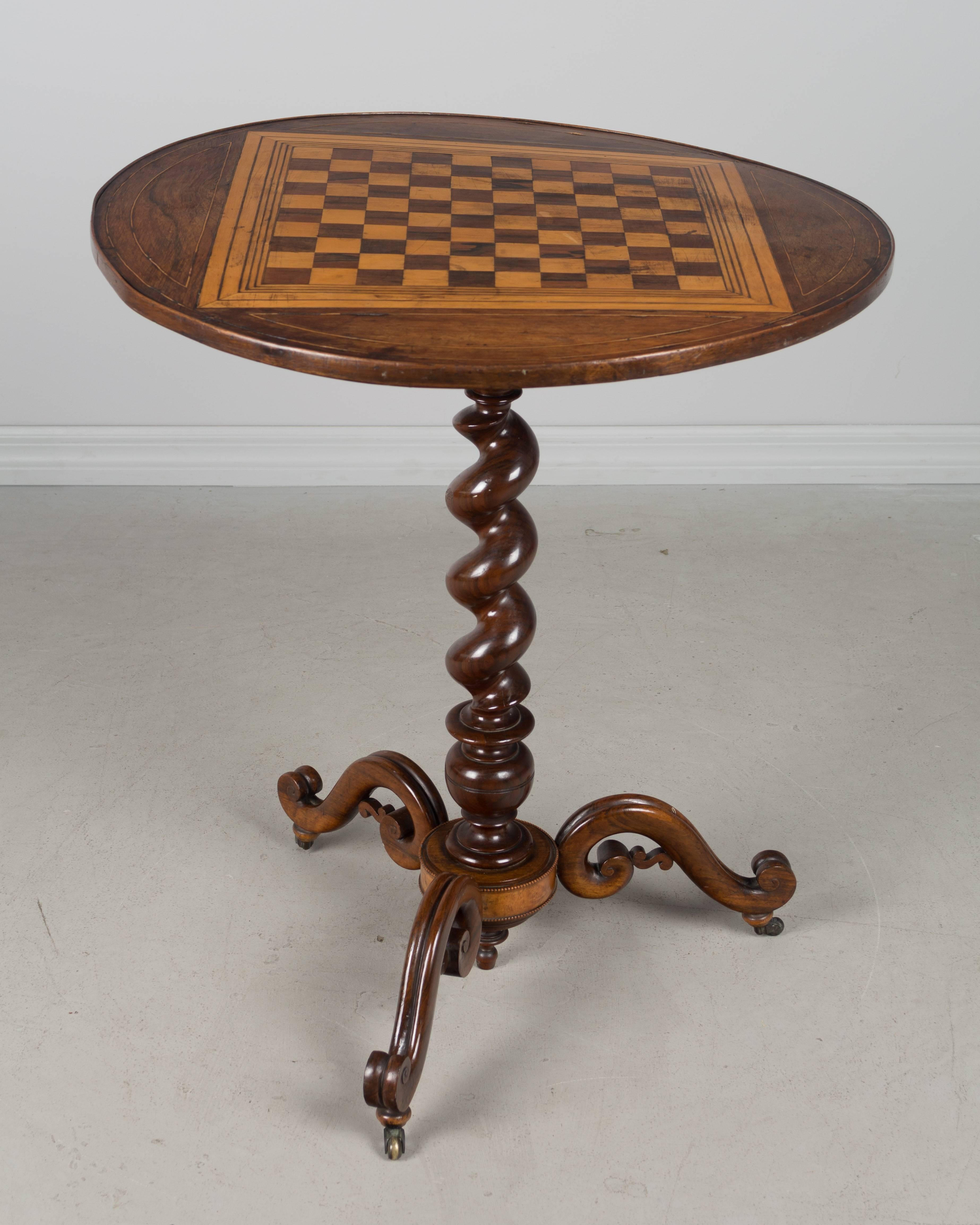 Rosewood 19th Century French Tilt-Top Game Table