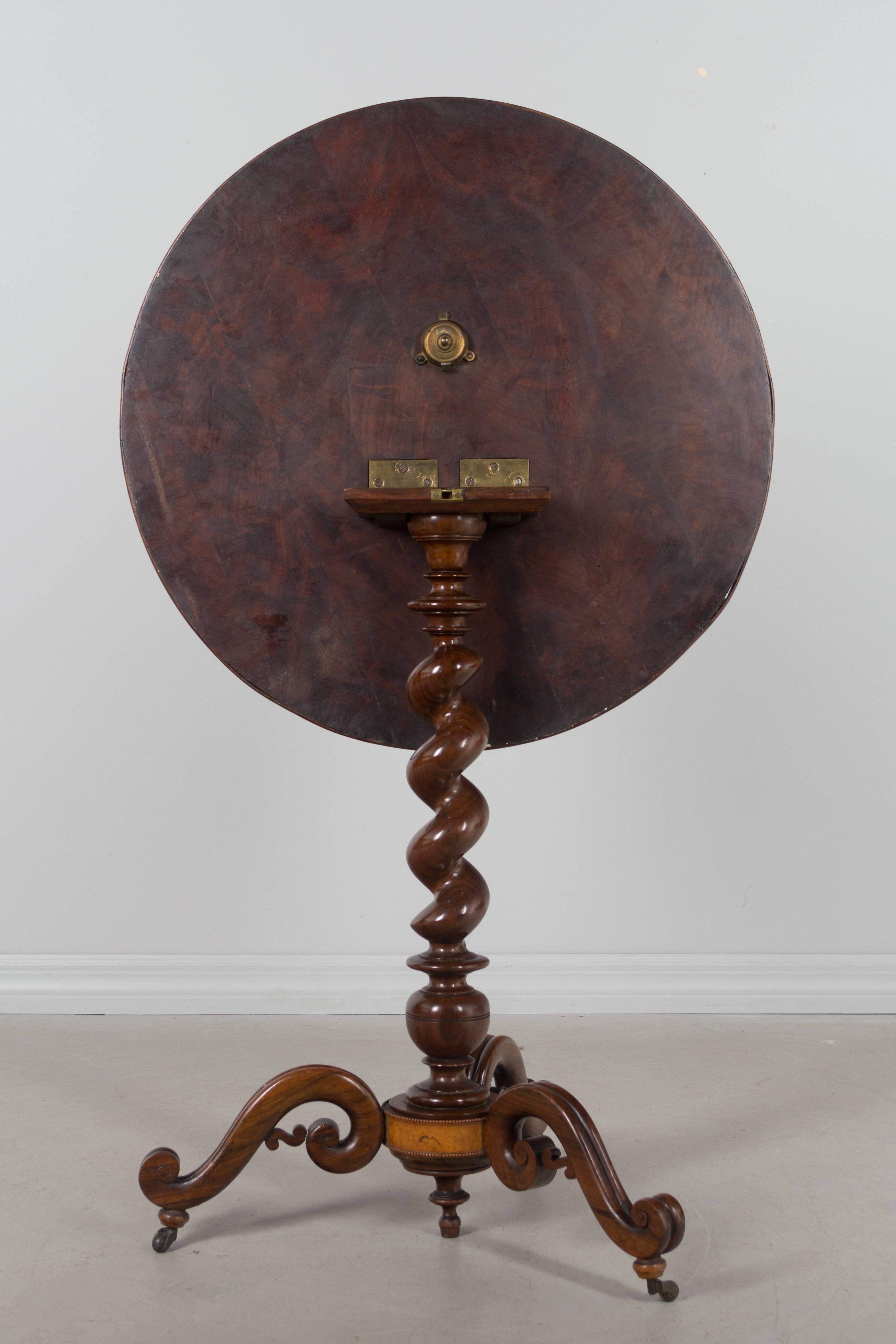 19th Century French Tilt-Top Game Table 4