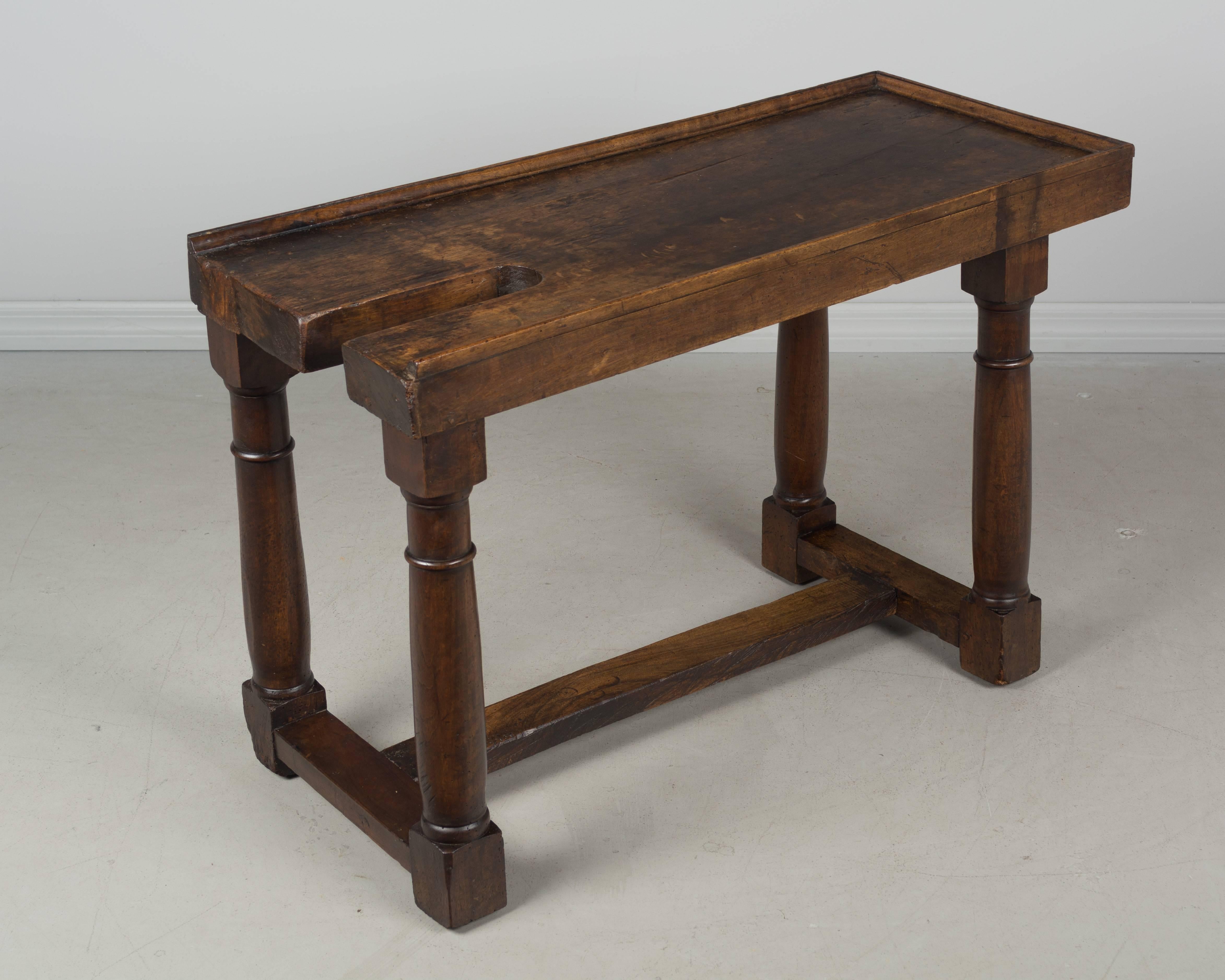 19th Century French Solid Walnut Work Table 4