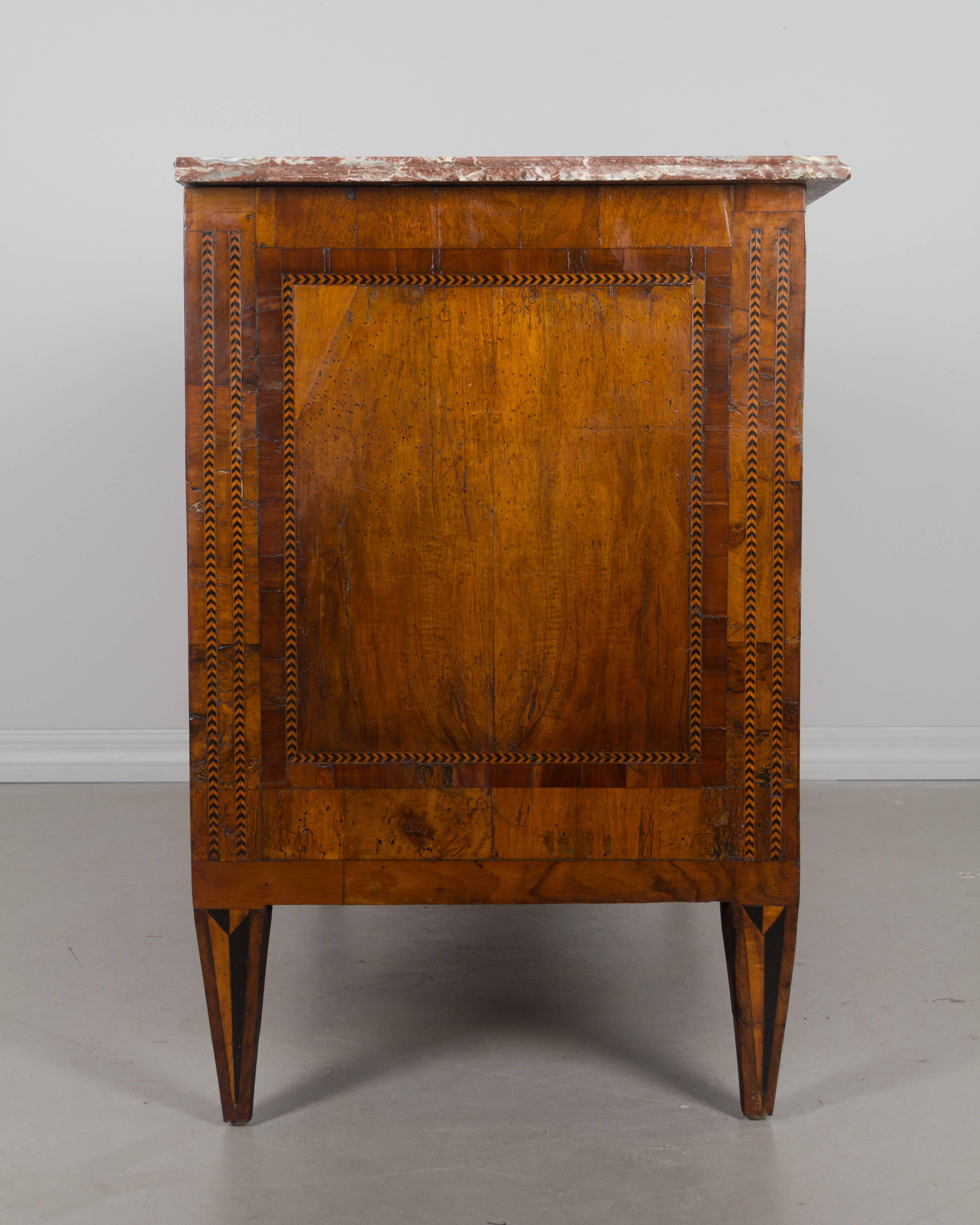 18th Century and Earlier 18th Century Louis XVI Marquetry Commode