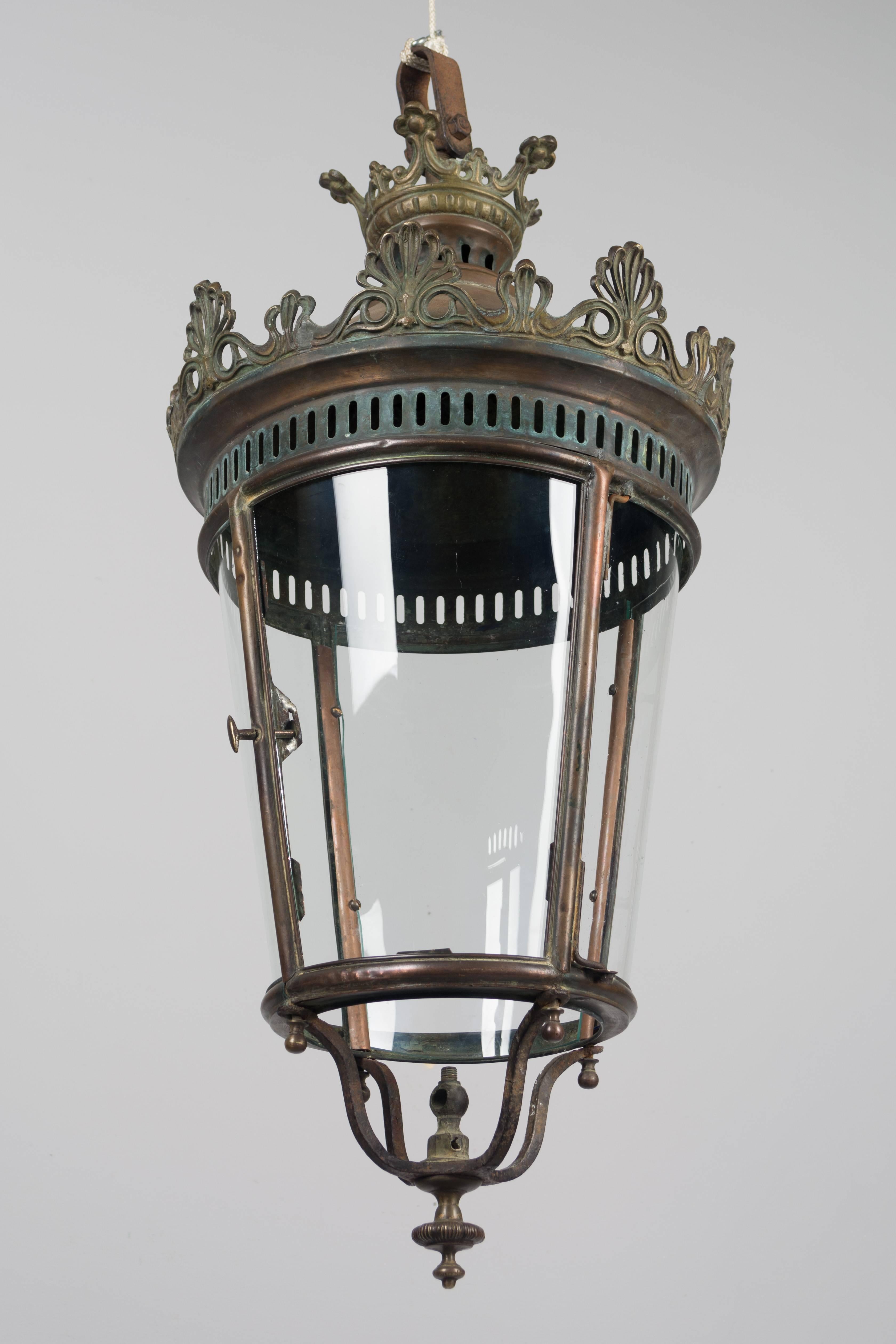 19th Century French Bronze and Copper Lantern 2