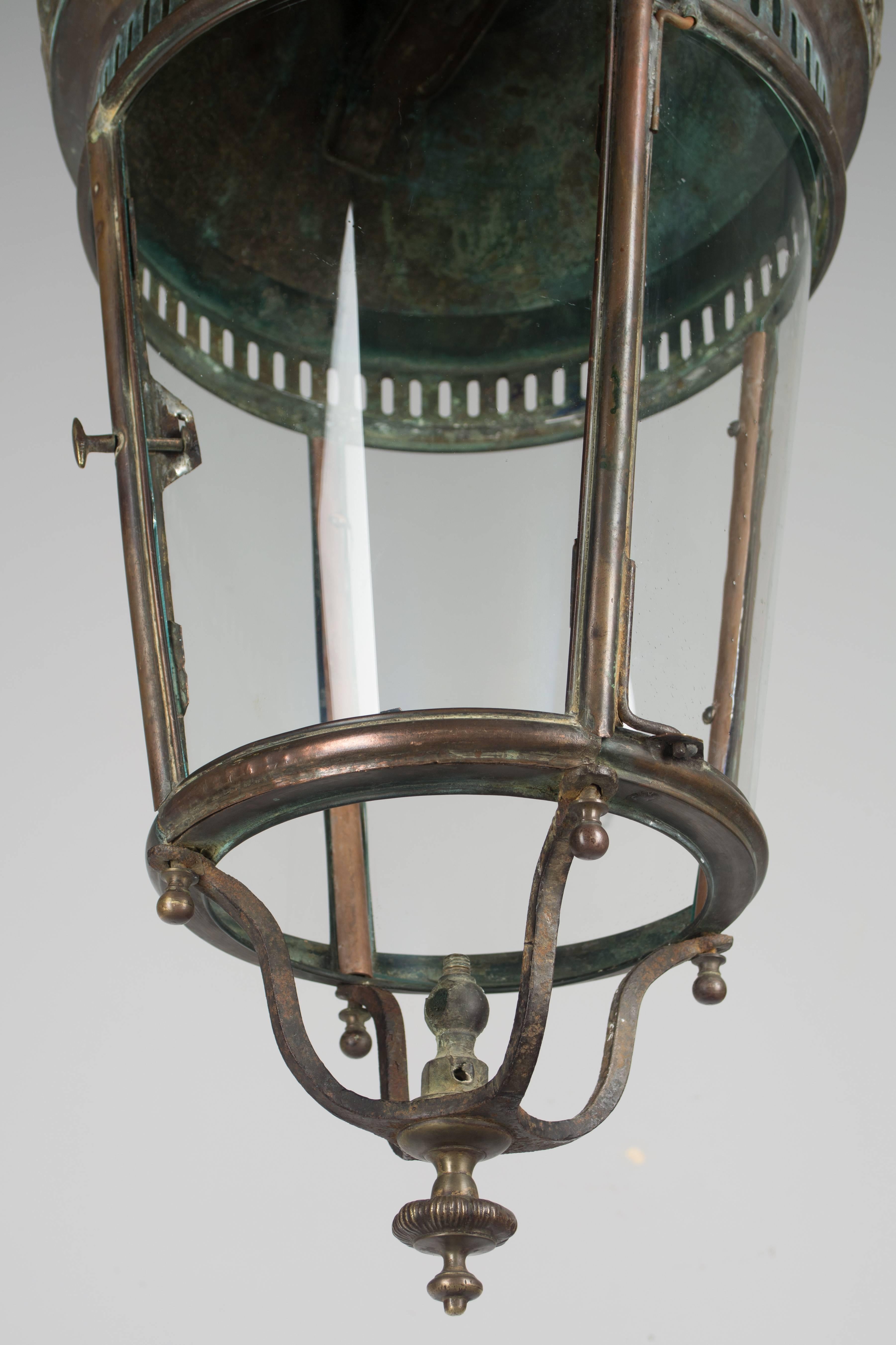 19th Century French Bronze and Copper Lantern 3