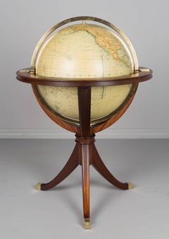 French Terrestrial Globe on Mahogany Stand