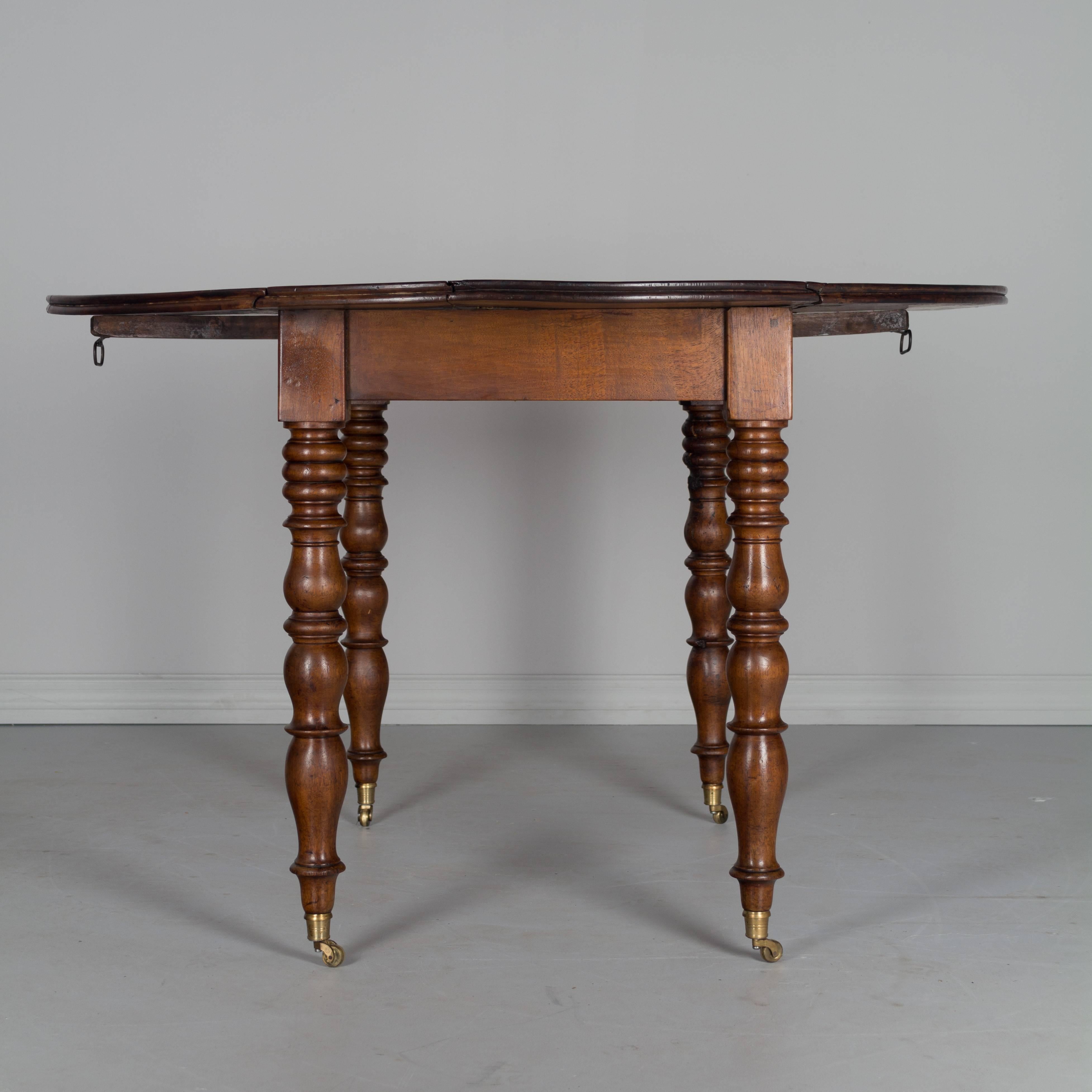 Walnut 19th Century French Louis Philippe Drop-Leaf Table