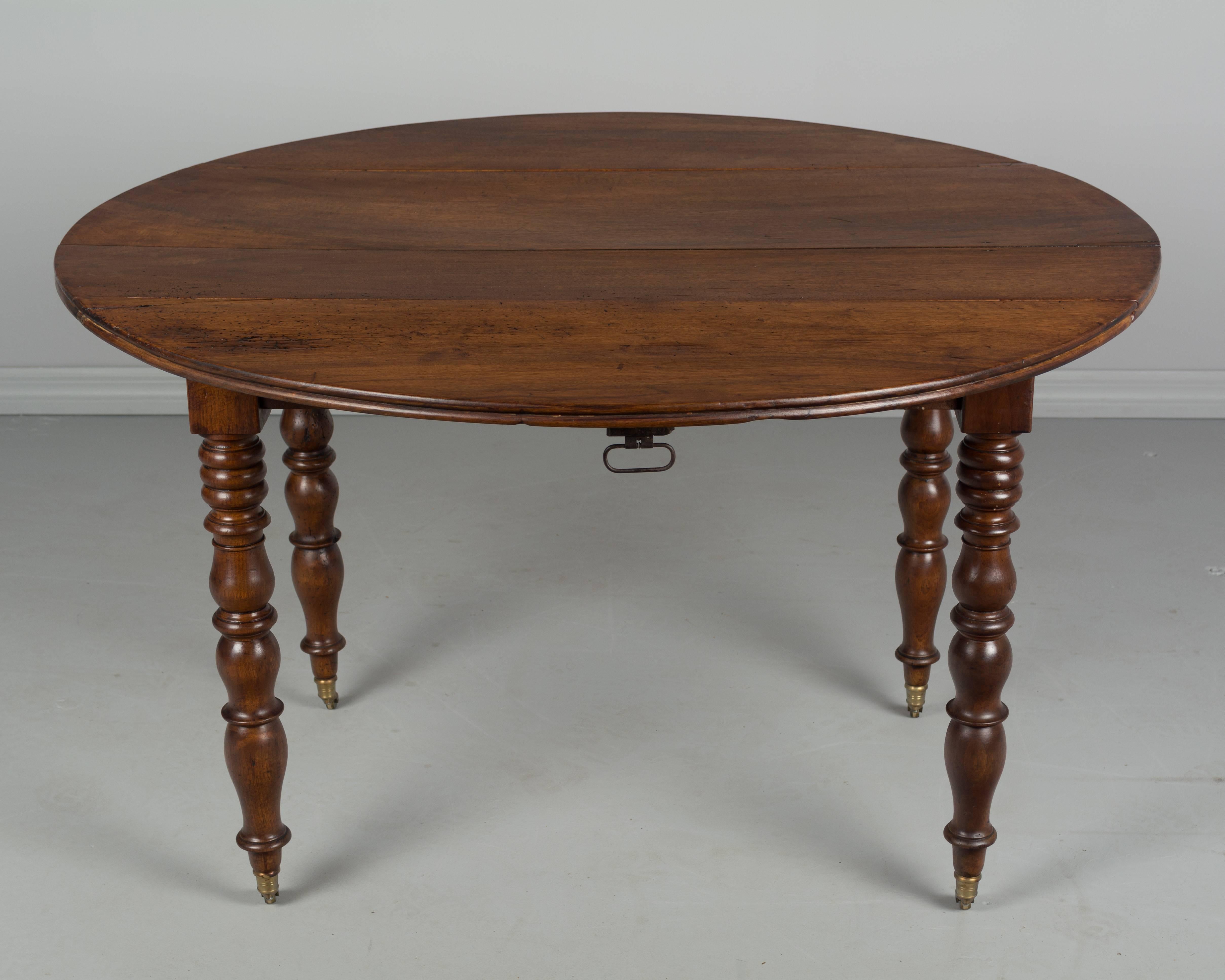 19th Century French Louis Philippe Drop-Leaf Table 1