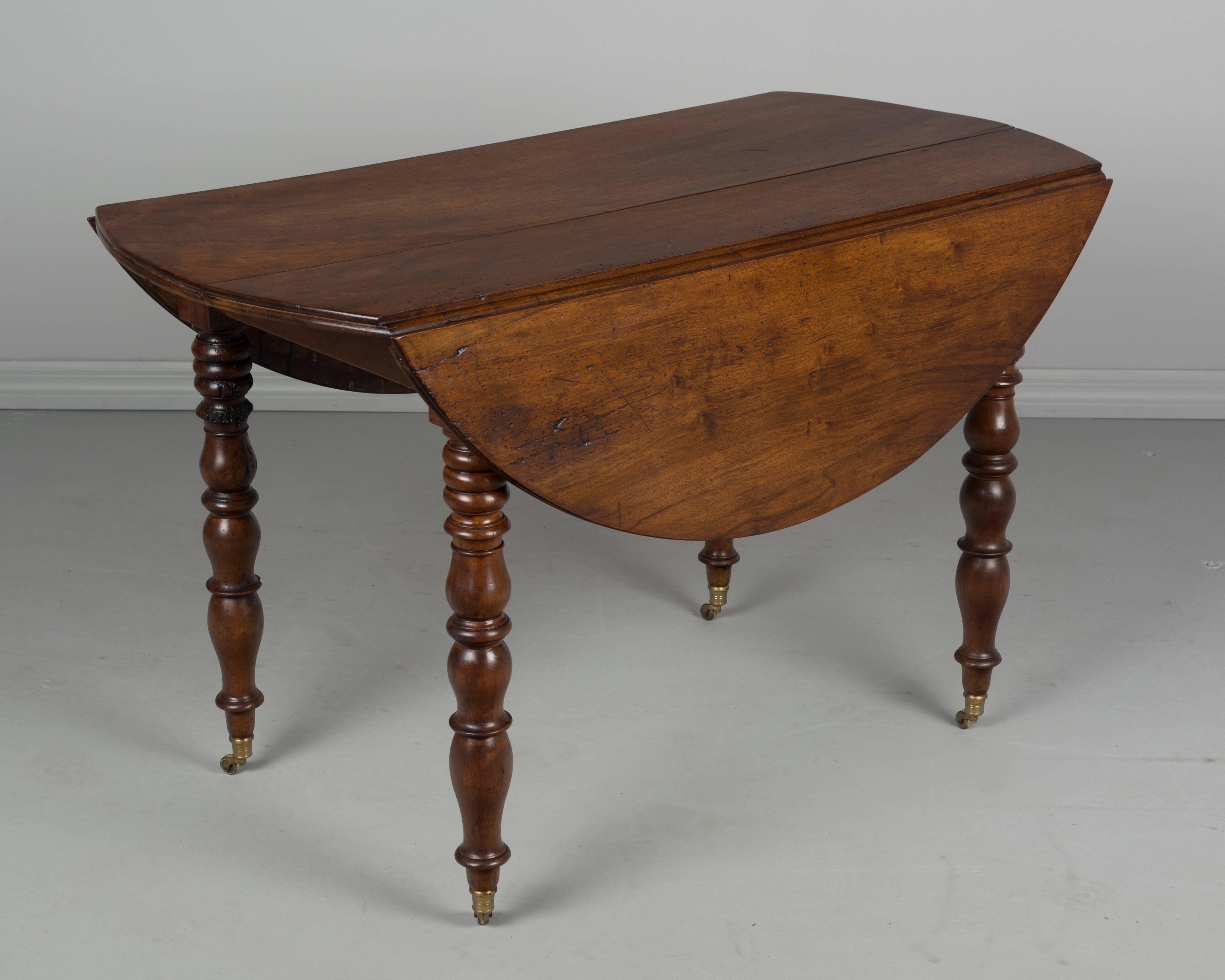 19th Century French Louis Philippe Drop-Leaf Table 2