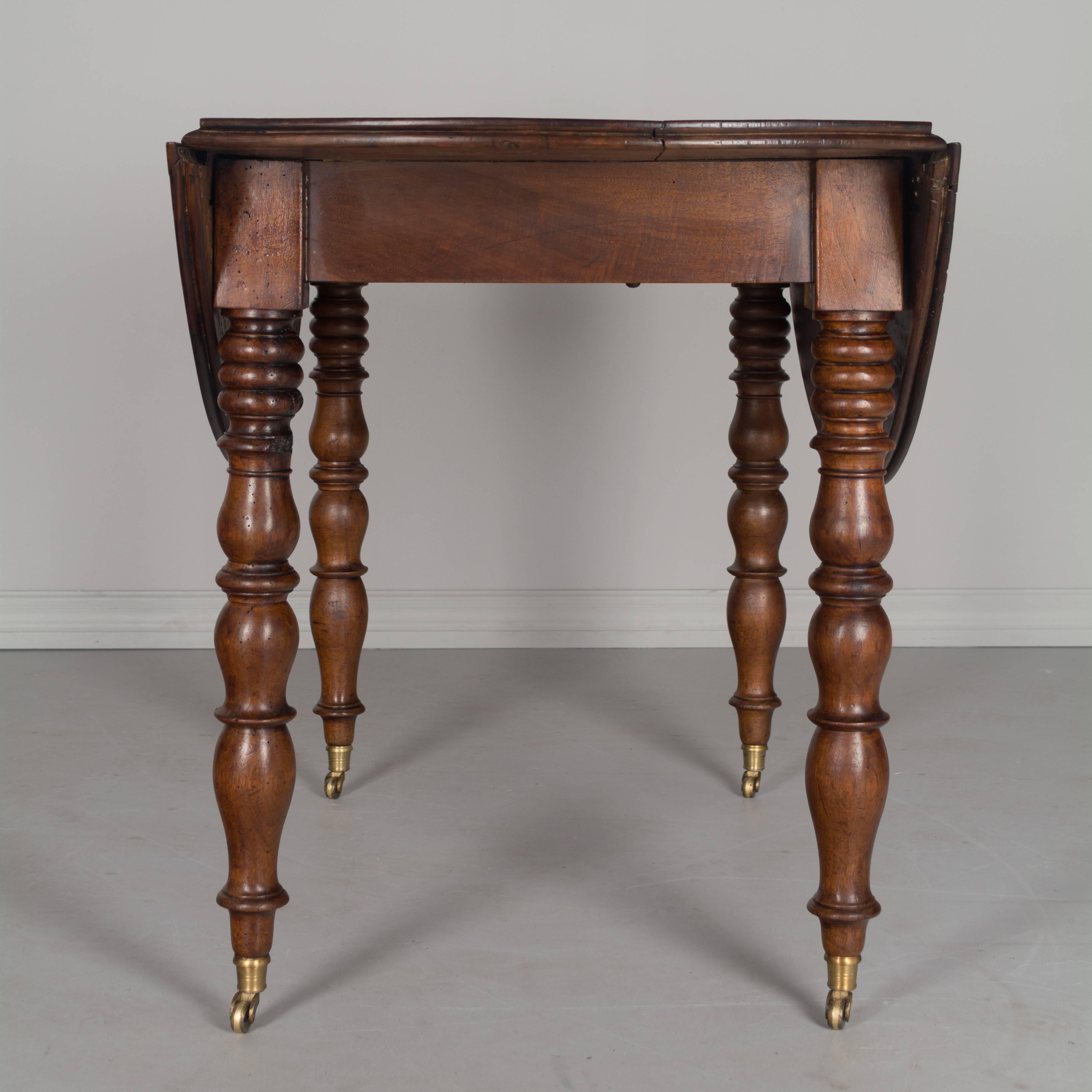 19th Century French Louis Philippe Drop-Leaf Table 3