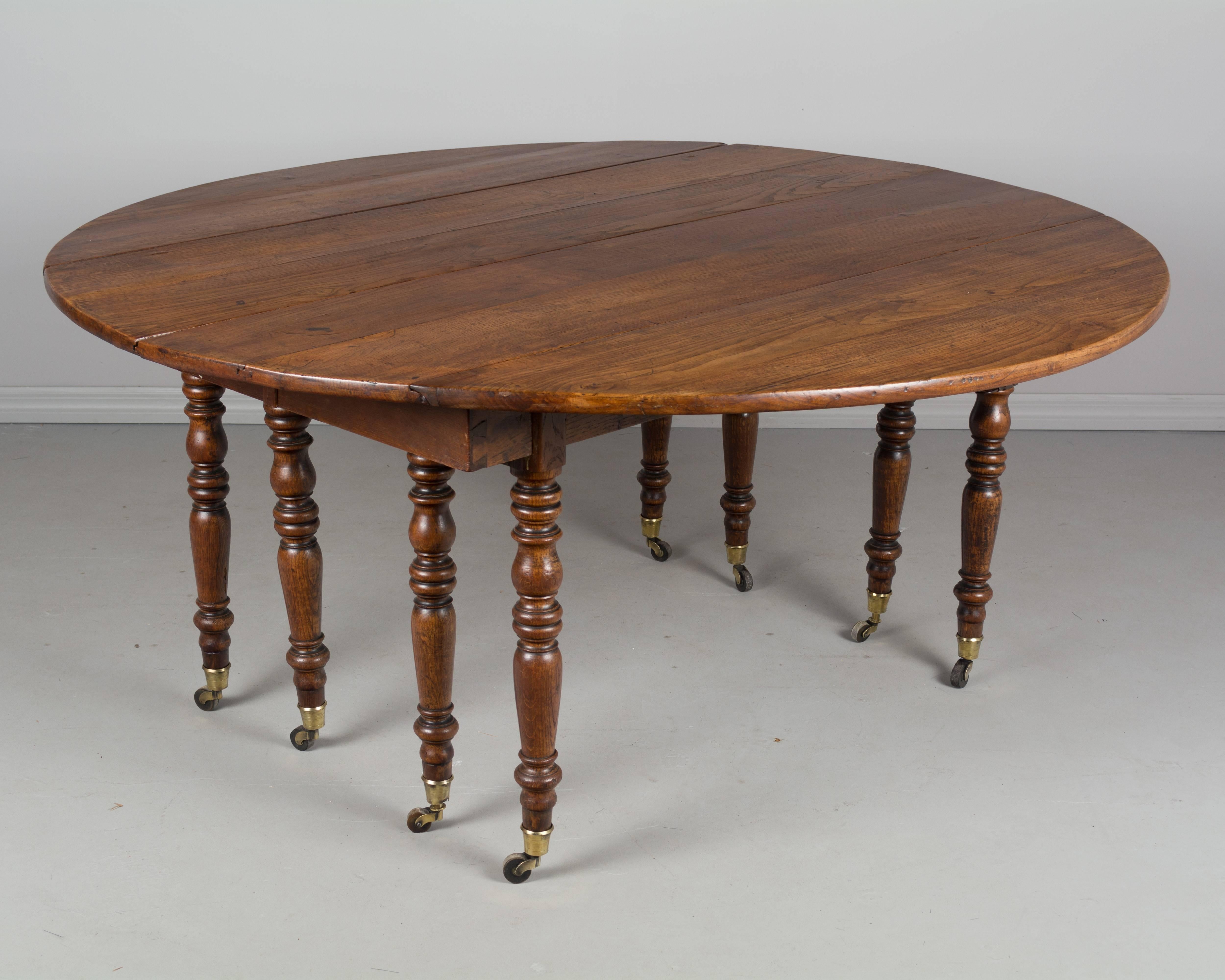 Chestnut 19th c. Louis Philippe Dining Table with extensions