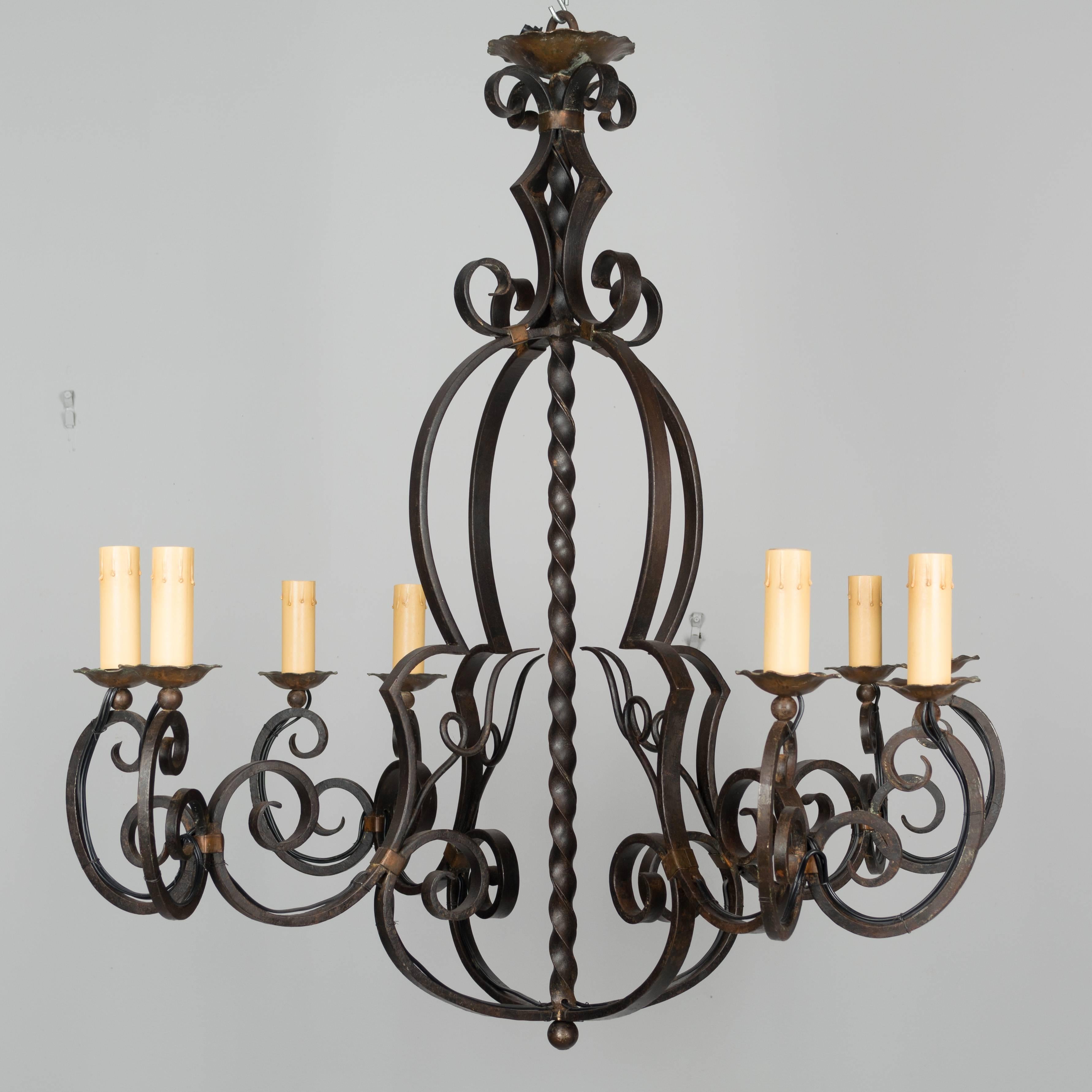 French Wrought Iron Chandelier 2