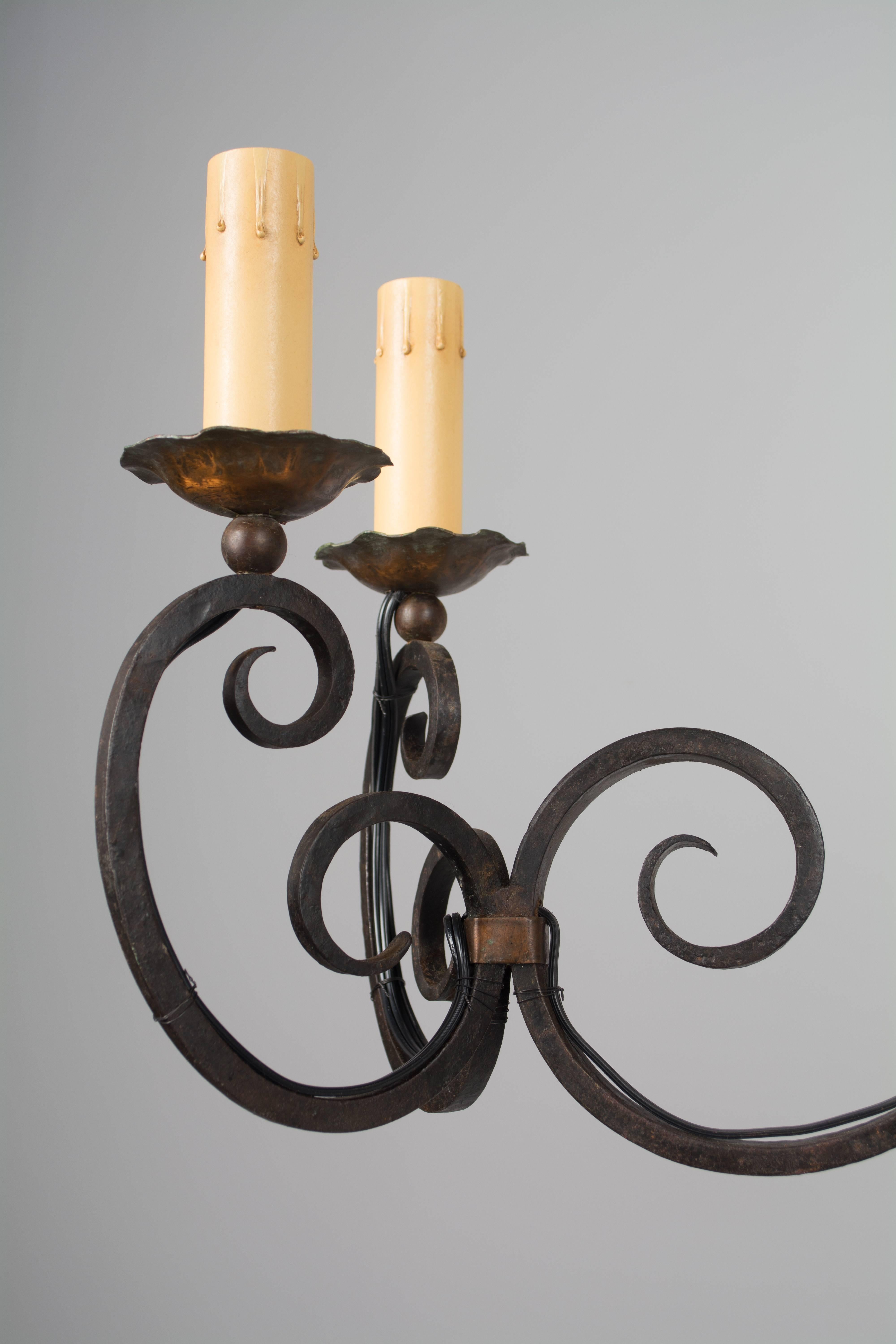 French Wrought Iron Chandelier 3