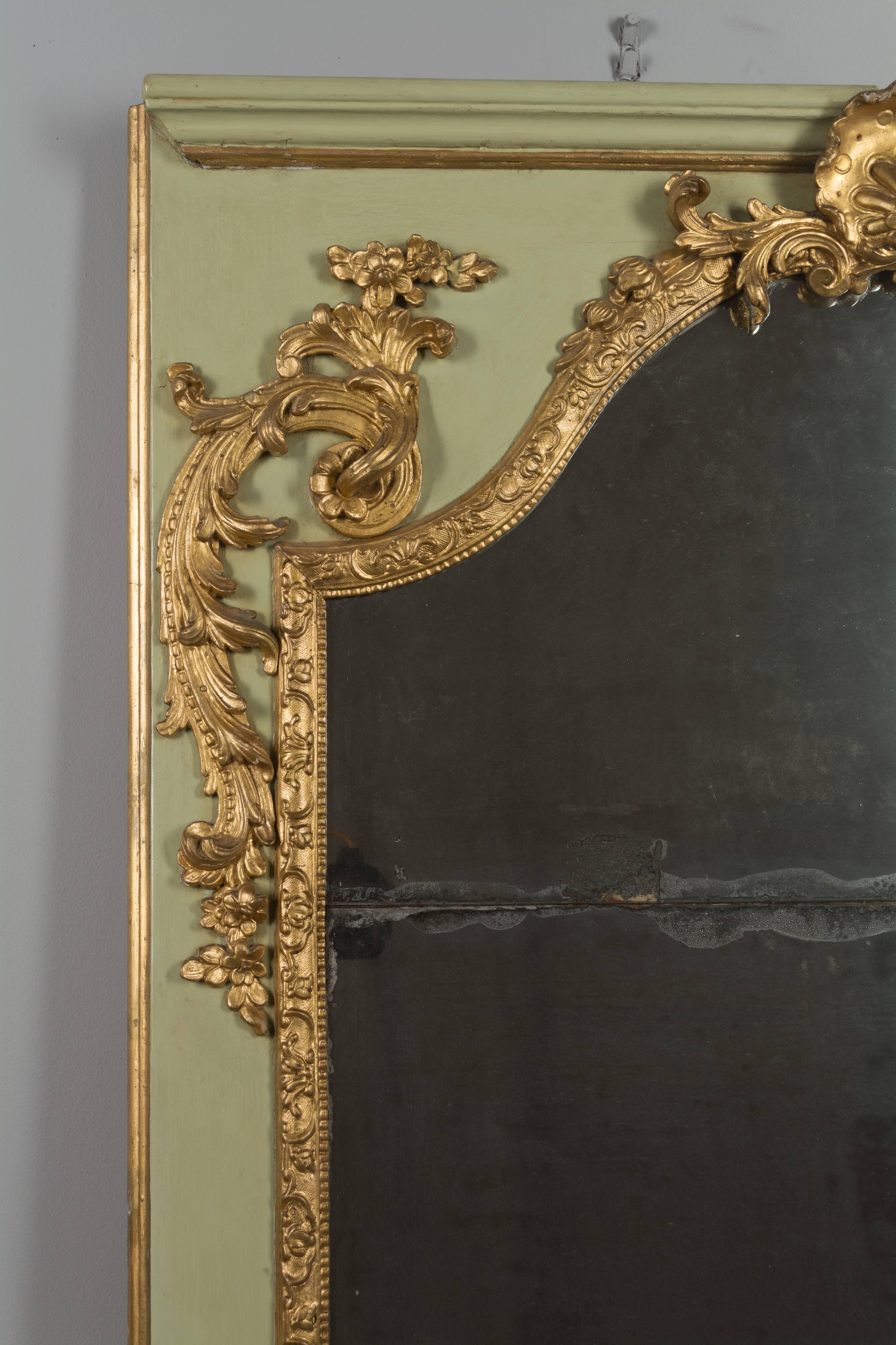 Louis XVI French Trumeau Mirror In Good Condition In Winter Park, FL