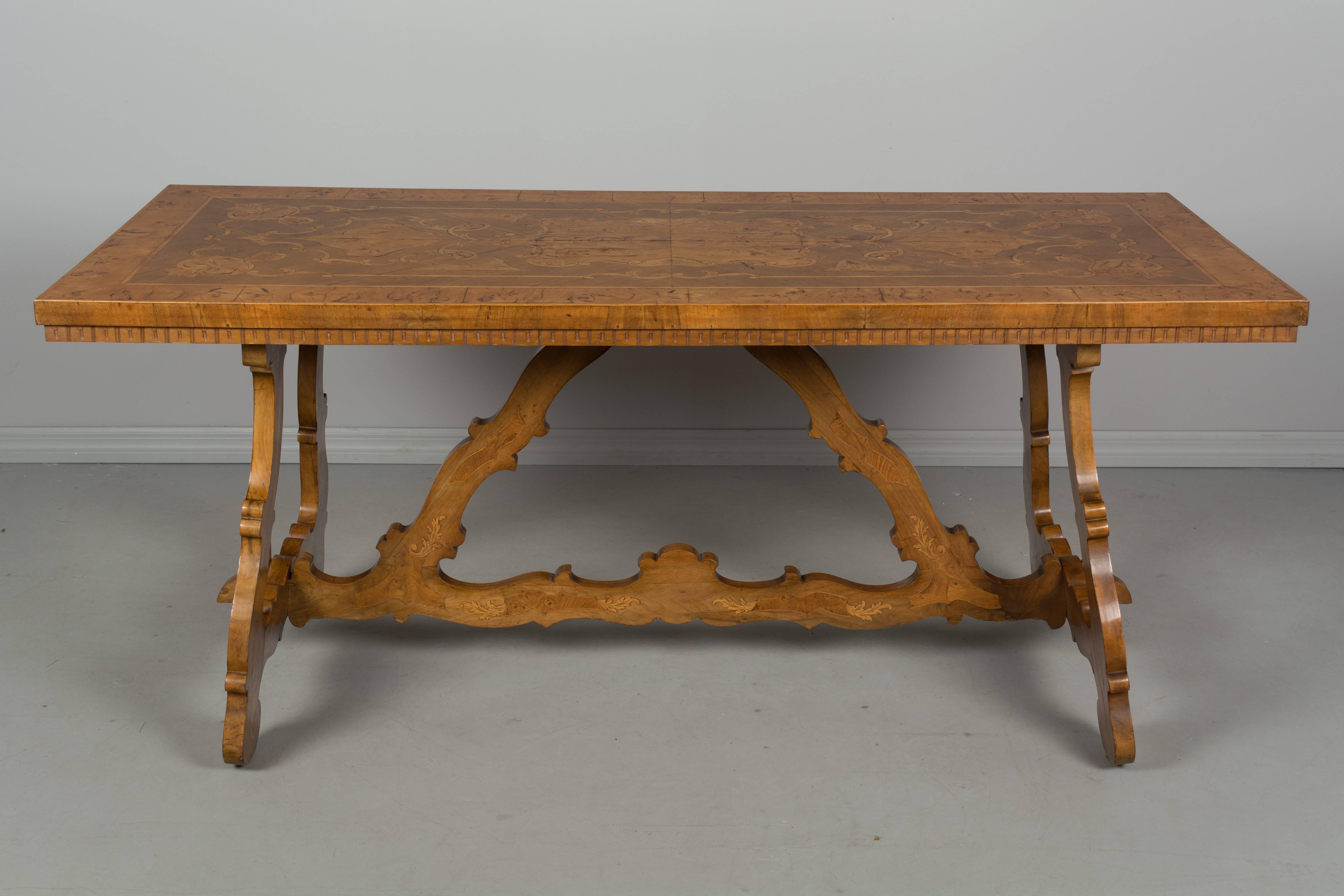 Marquetry Spanish Baroque Style Center Table
