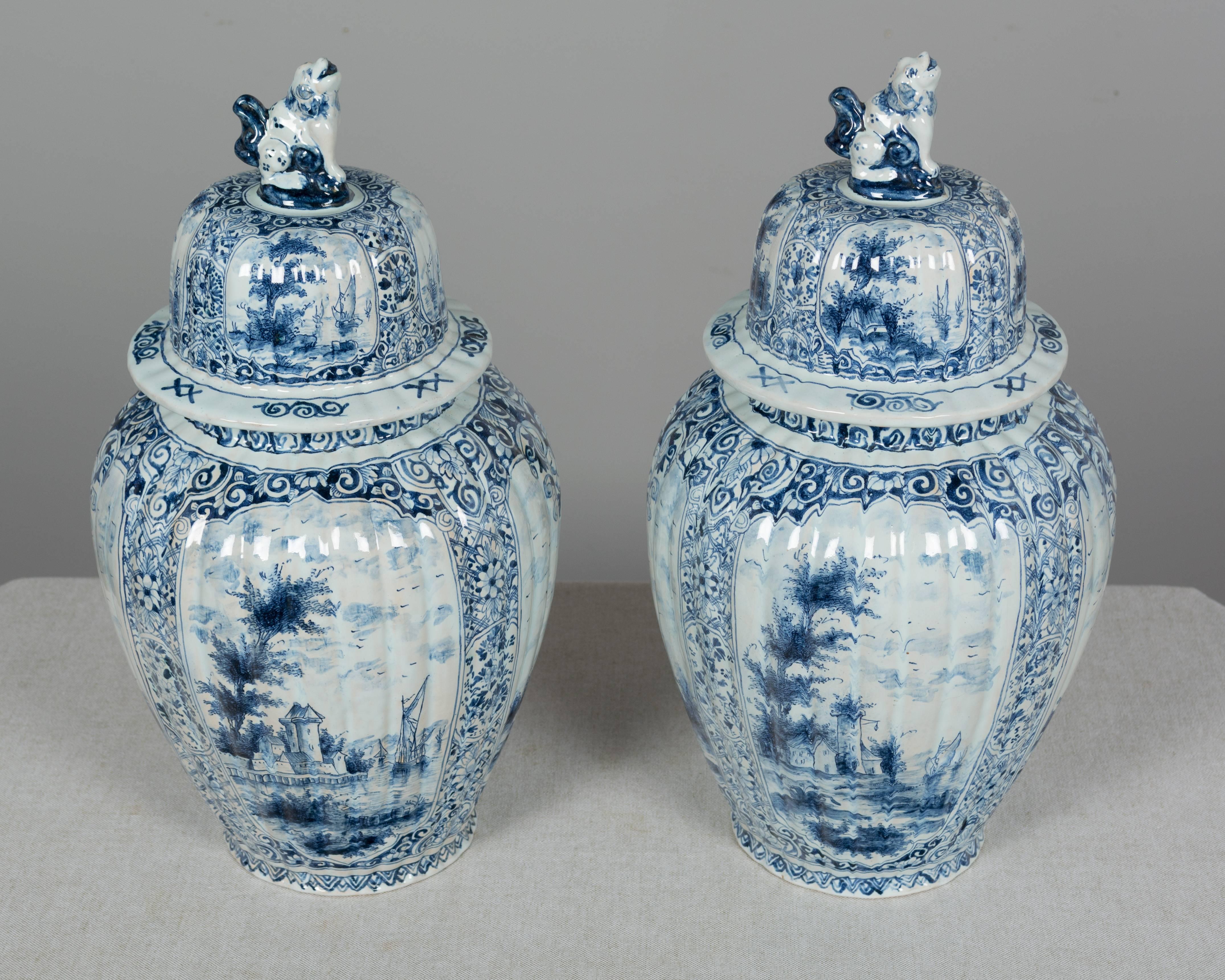 Pair of Delft Faience Urns 1