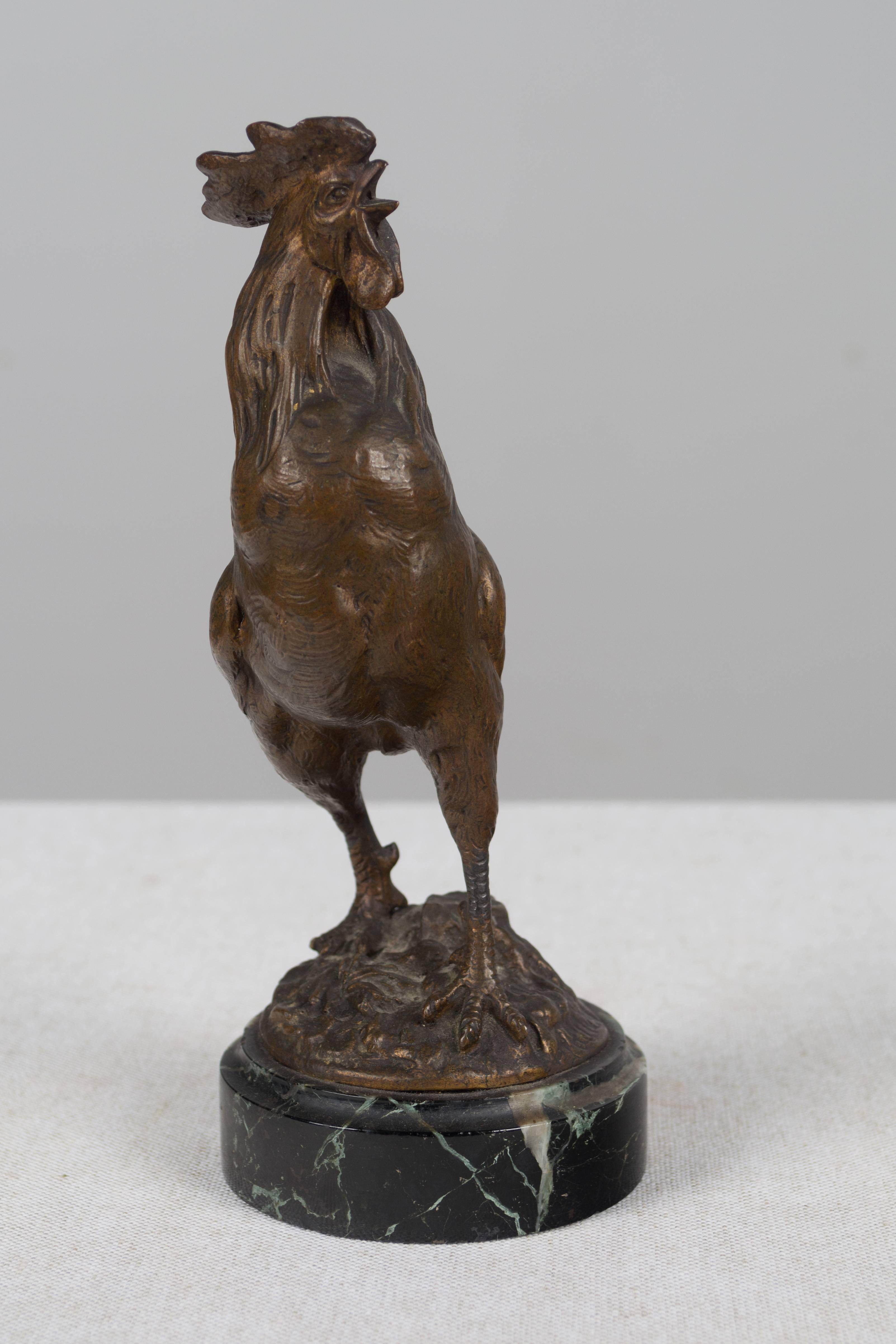 Cast 19th Century French Bronze Rooster by Charles Paillet