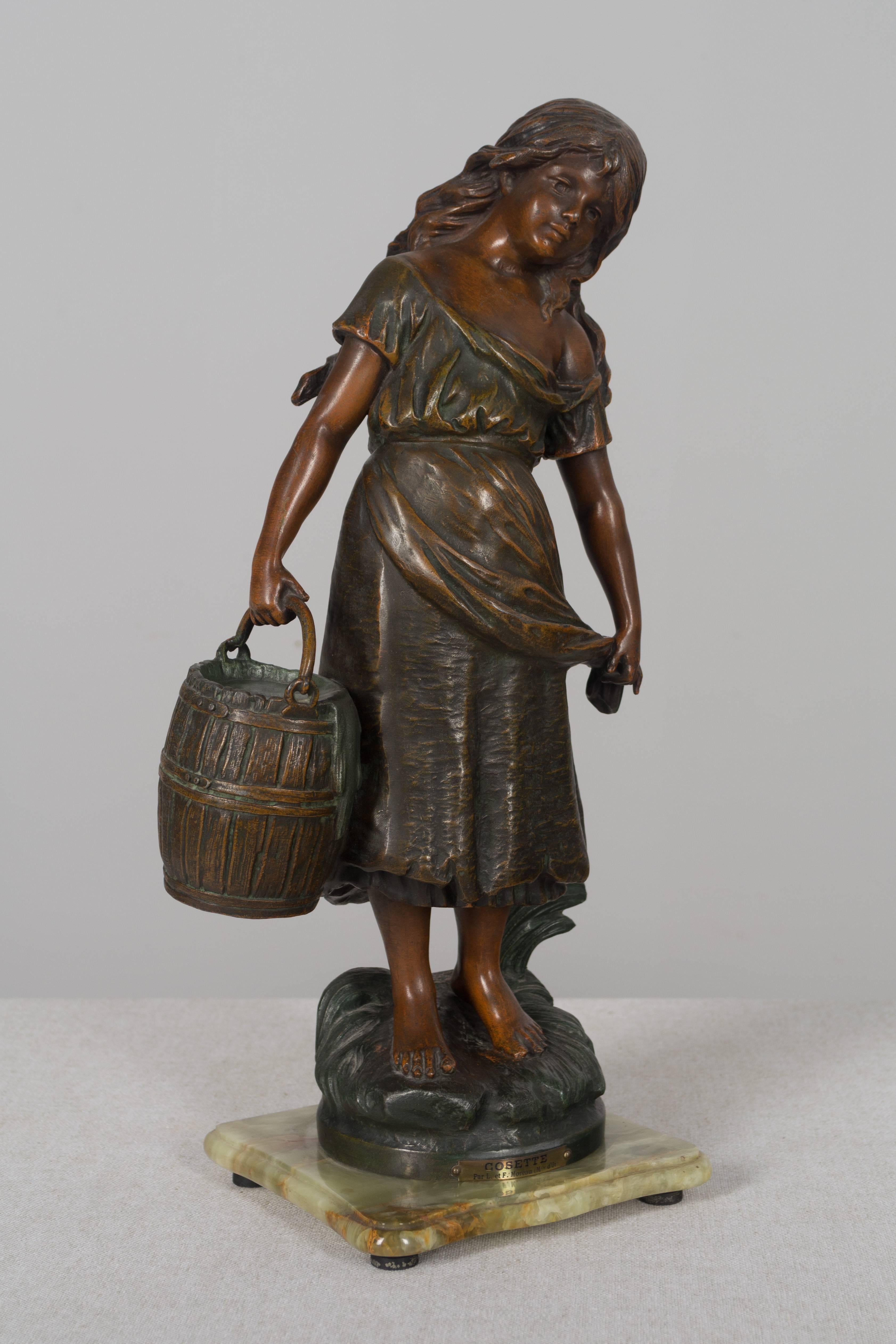 Metal 19th Century French Sculpture of Cosette