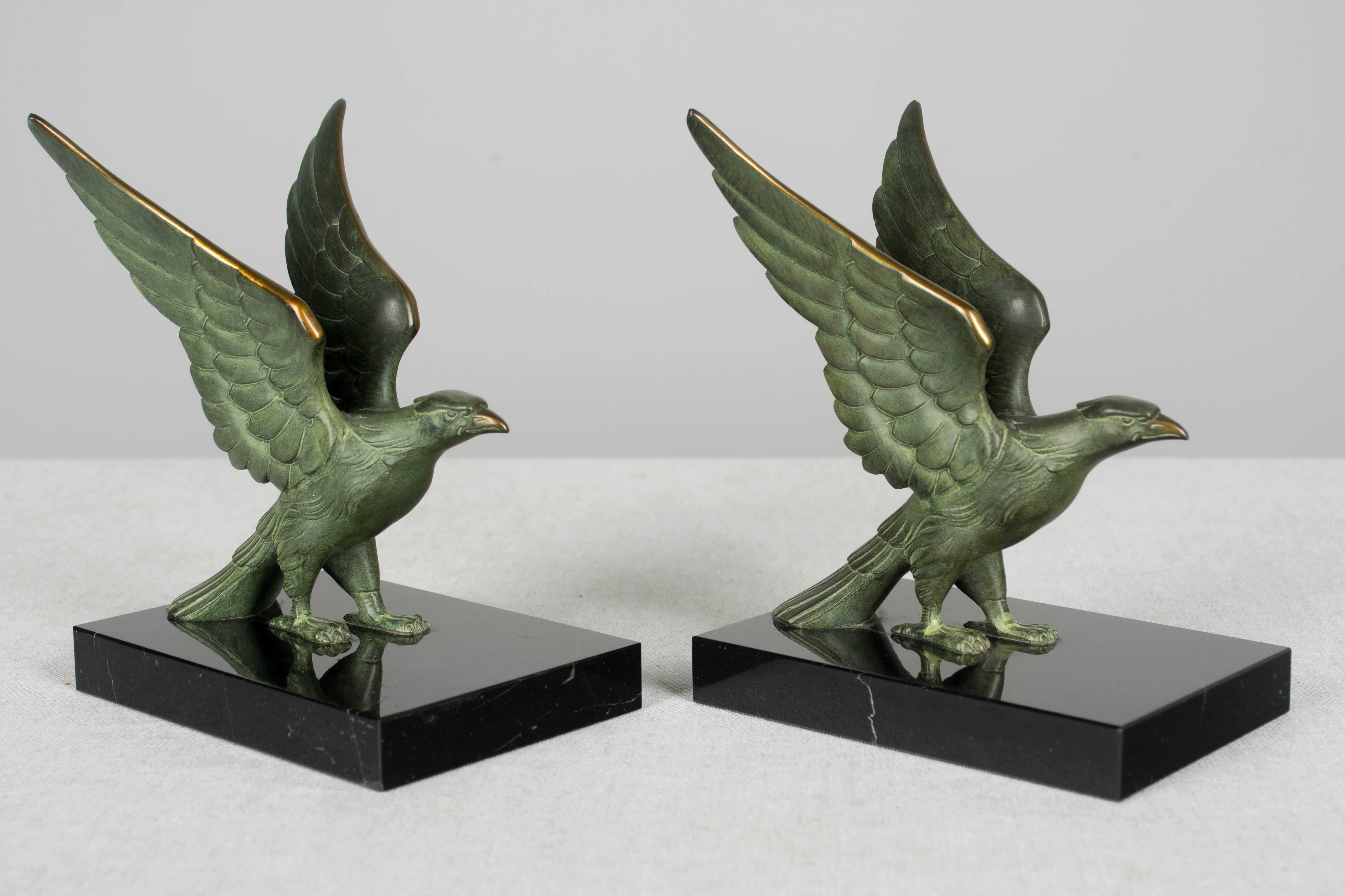 Art Deco Bronze Falcon Bookends 1