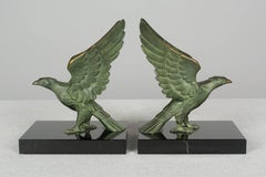Art Deco Bronze Falcon Bookends