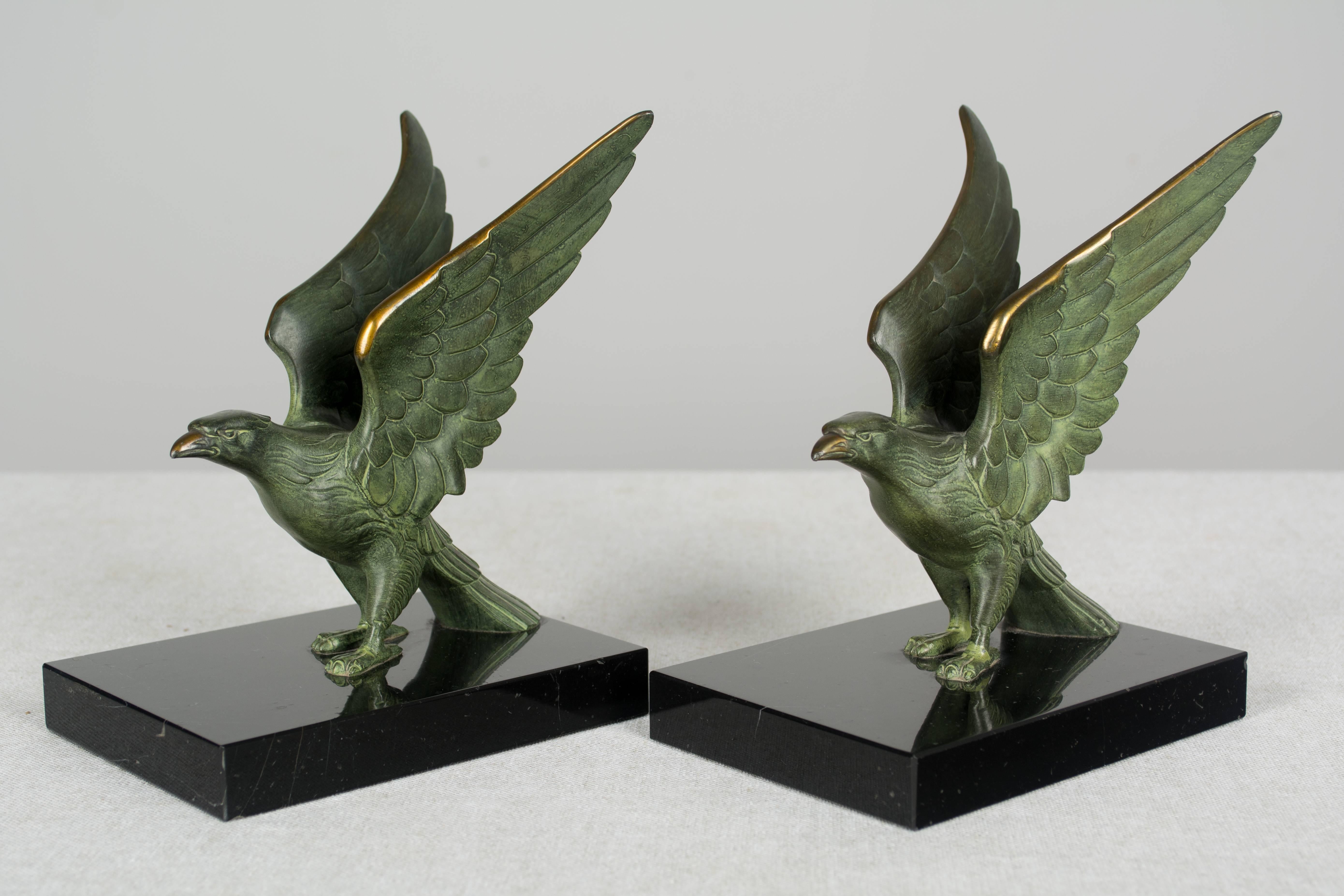 20th Century Art Deco Bronze Falcon Bookends