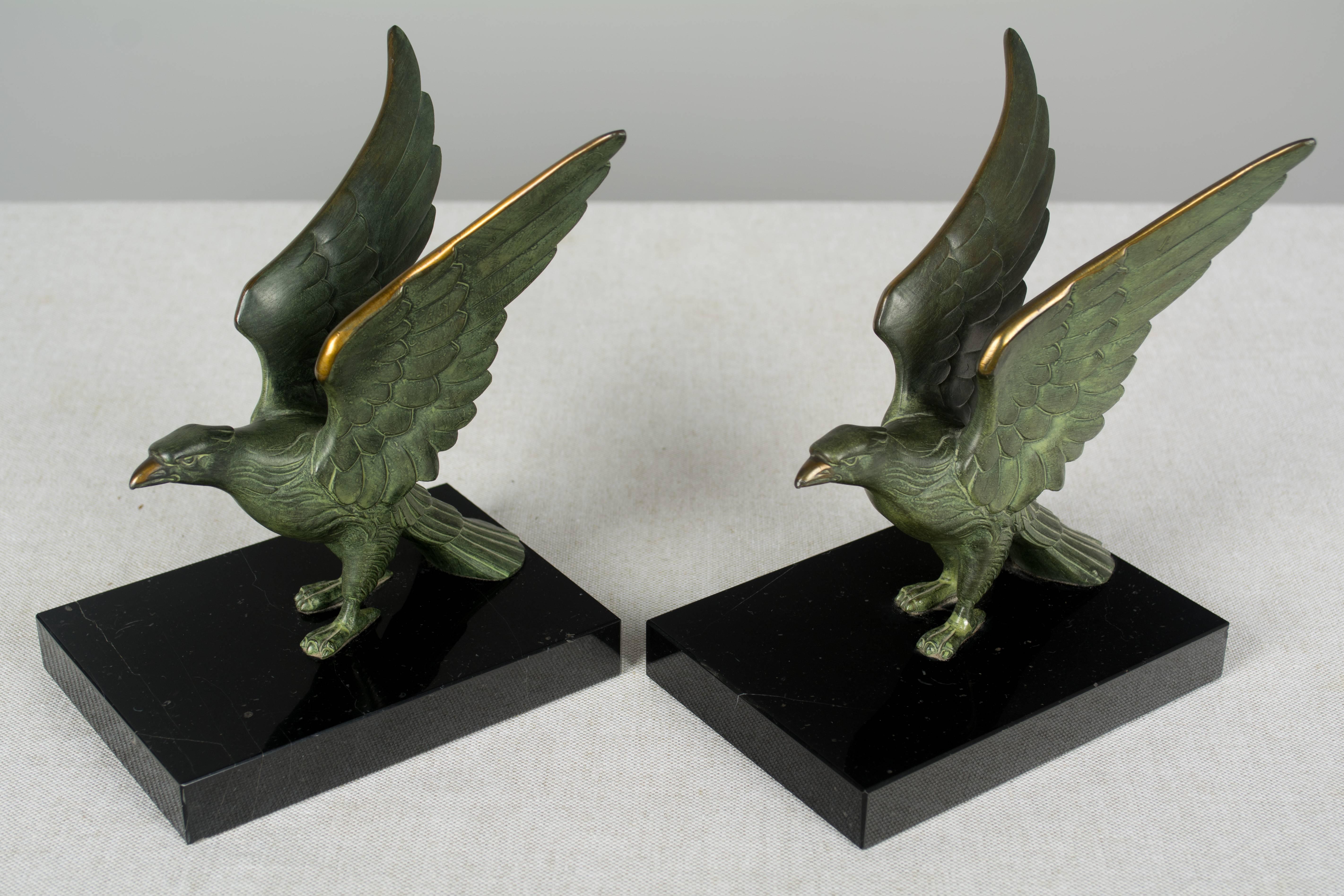 Art Deco Bronze Falcon Bookends 2