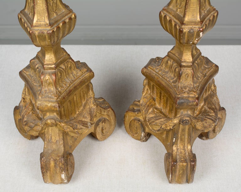 Pair of 18th Century French Altar Candlesticks For Sale at 1stDibs