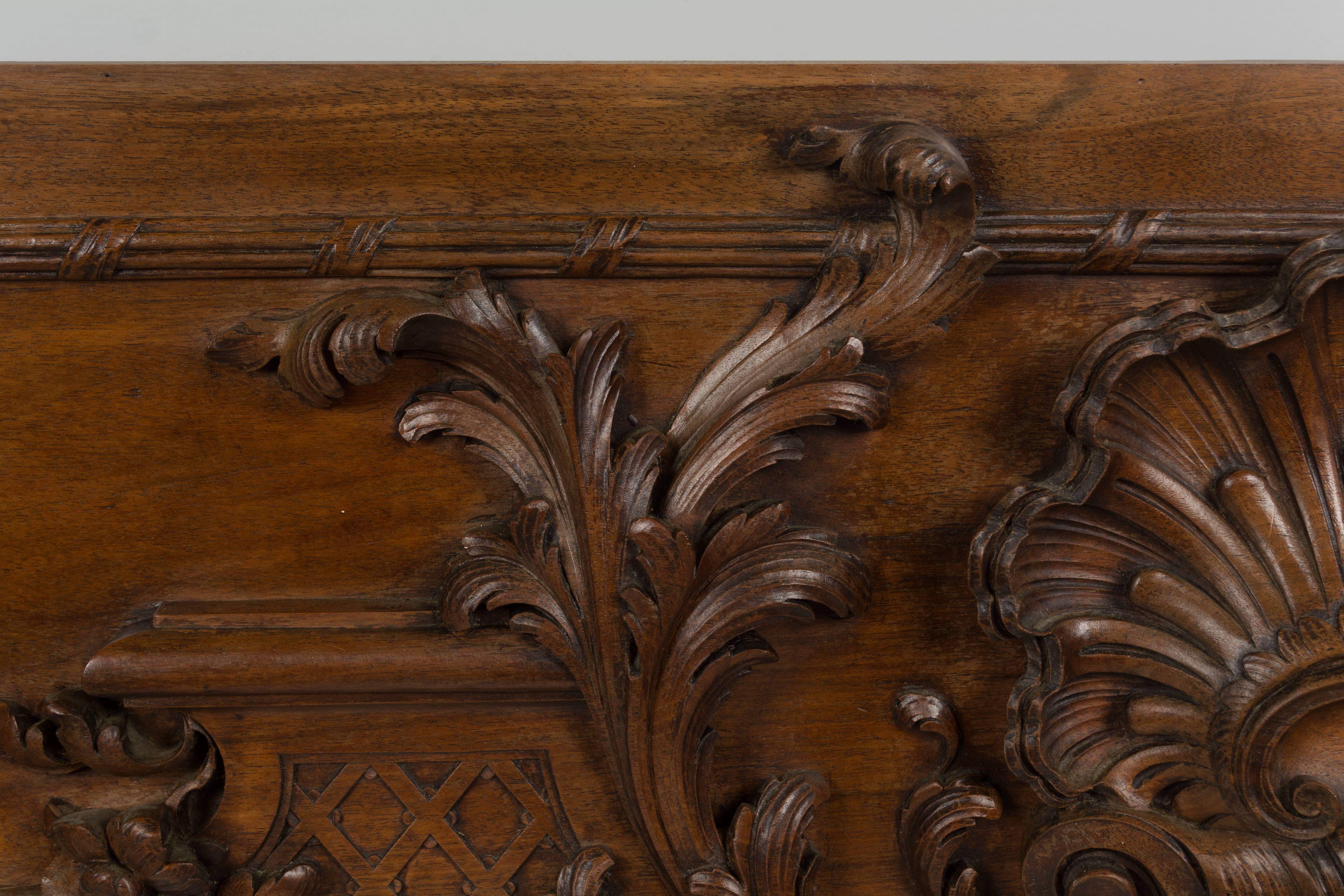 19th Century French Carved Walnut Architectural Panel 2