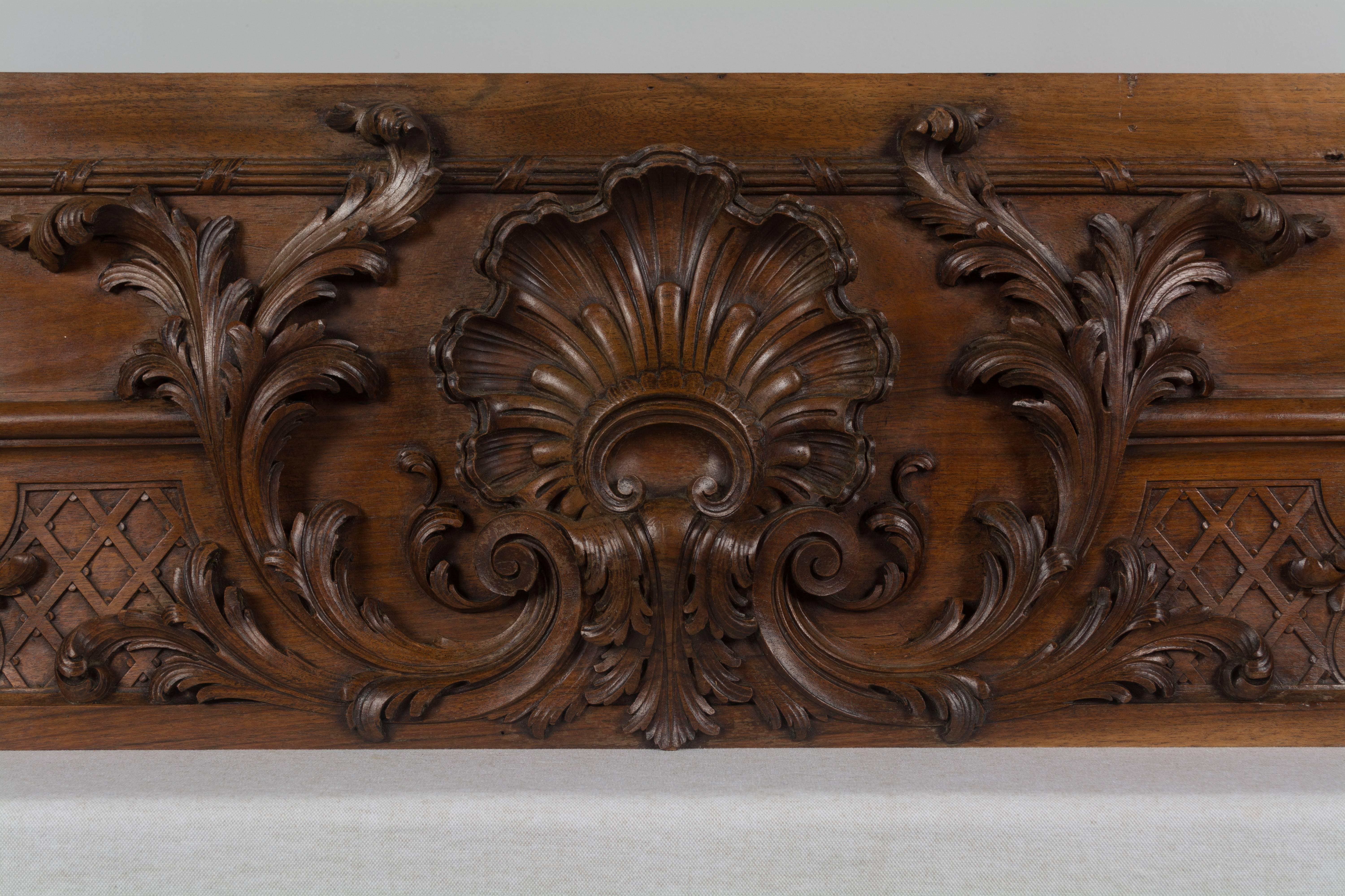Louis XV 19th Century French Carved Walnut Architectural Panel