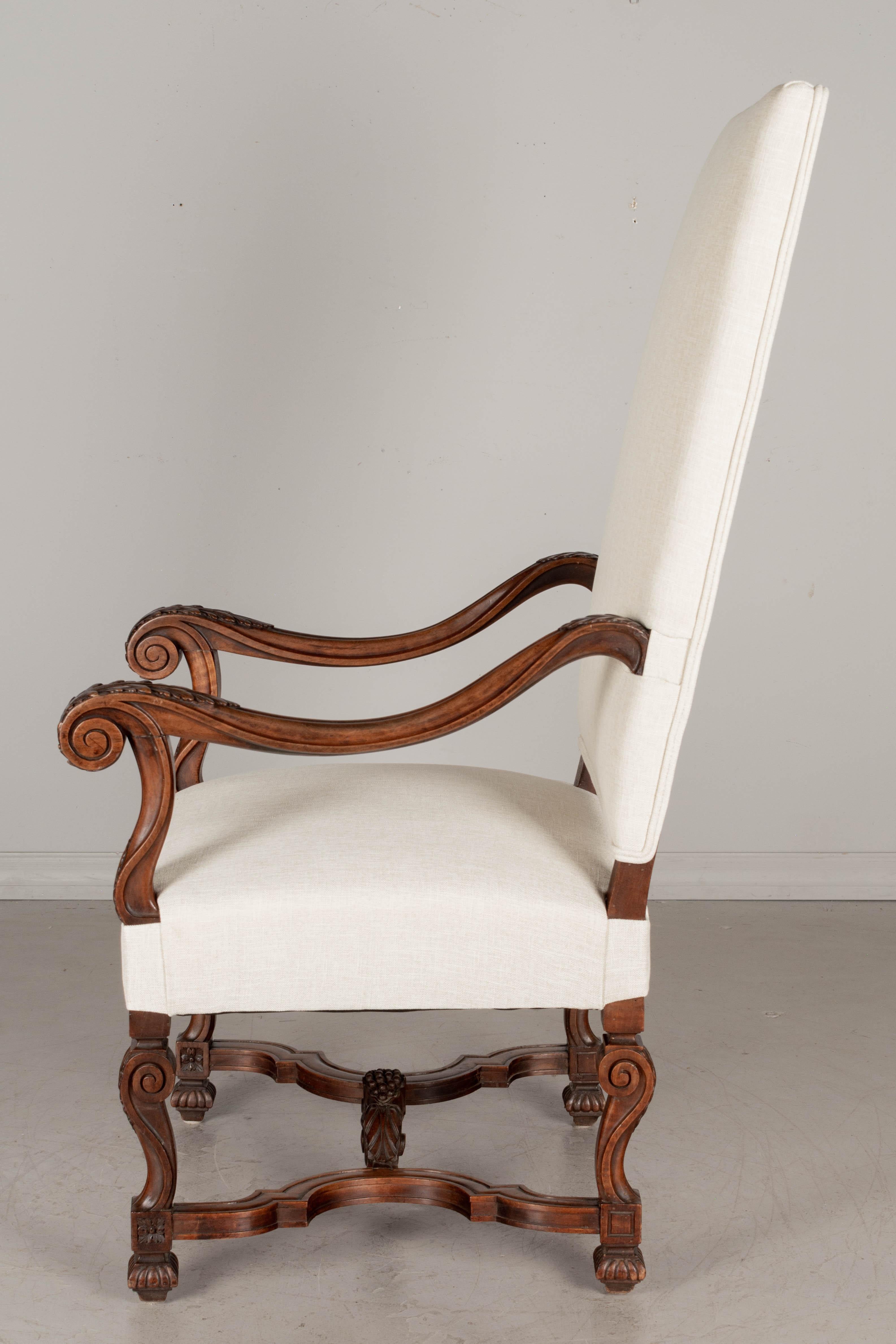 19th Century Louis XIII Style Fauteuil or Armchair For Sale 3