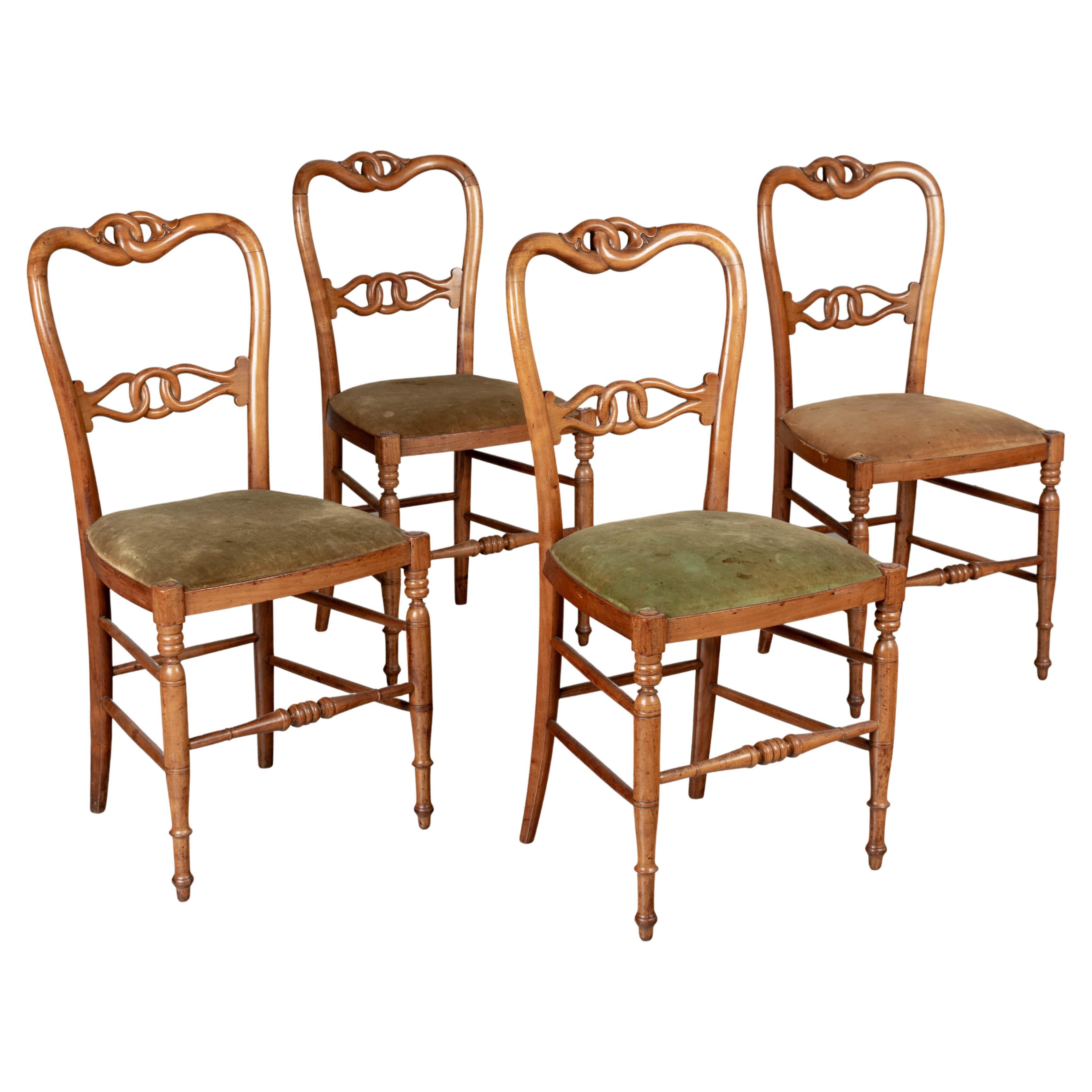 19th Century French Parlor Chairs, Set of four For Sale