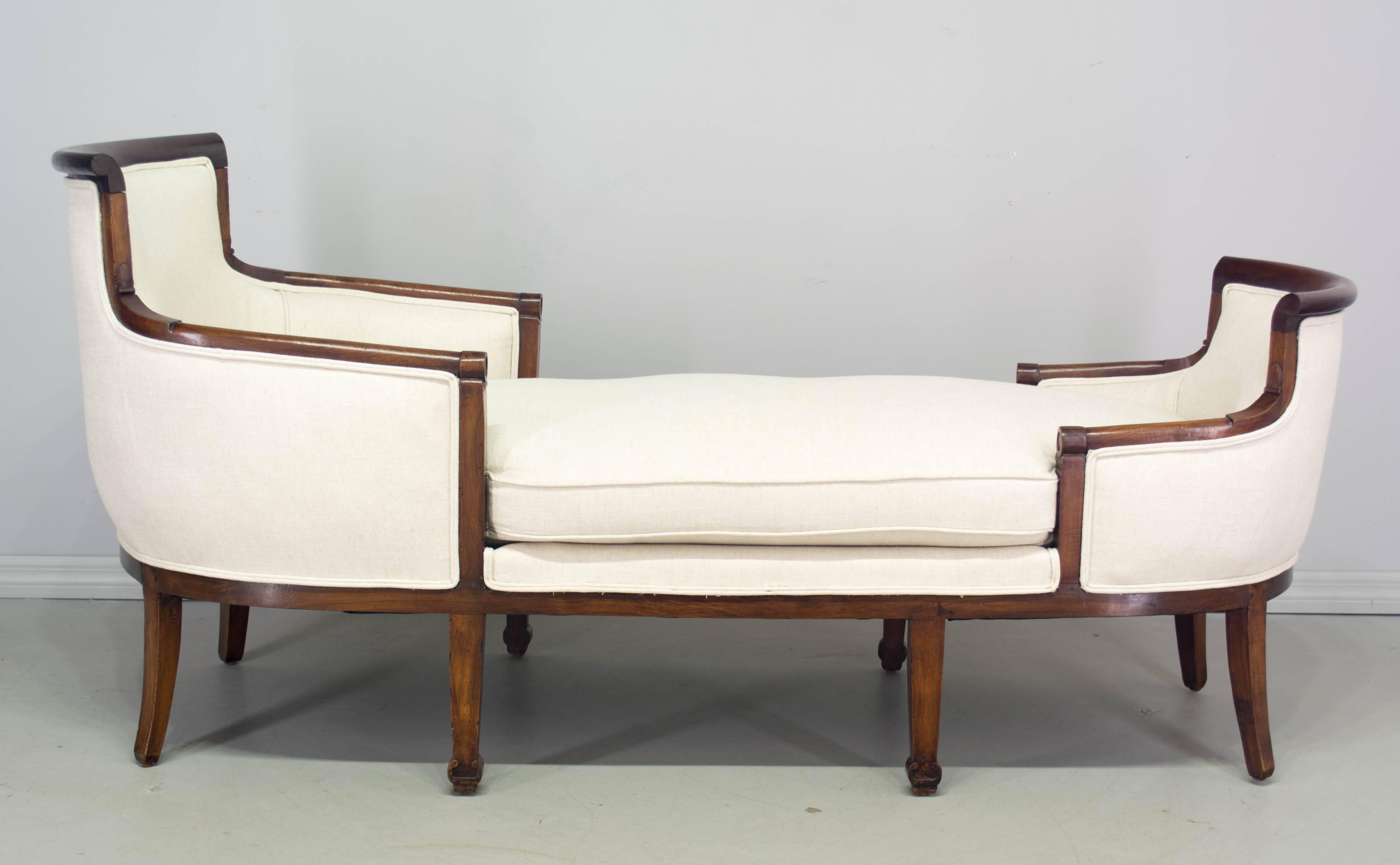 19th Century French Empire Chaise In Excellent Condition In Winter Park, FL