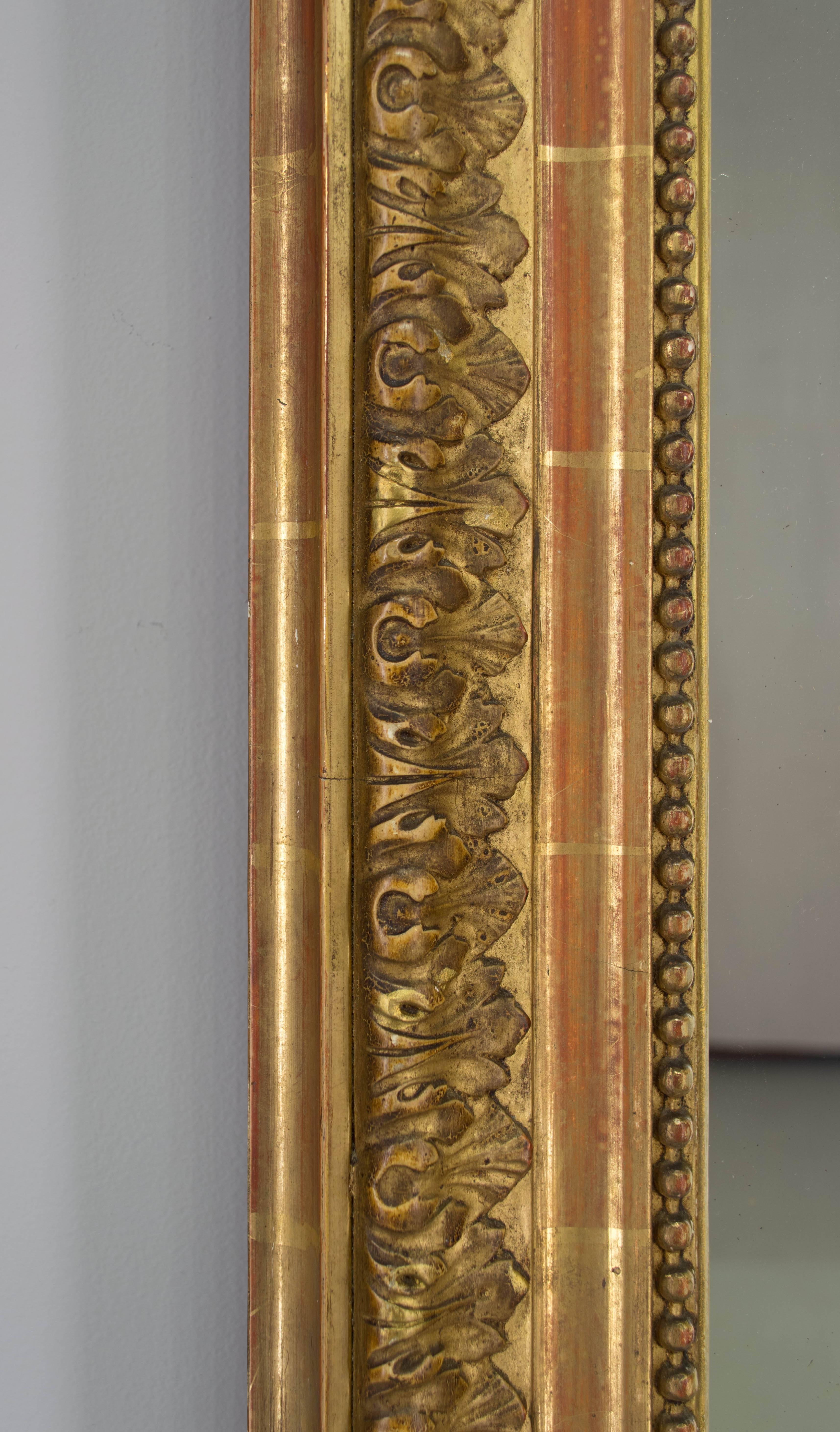 19th Century French Louis XVI Style Gilded Mirror 6