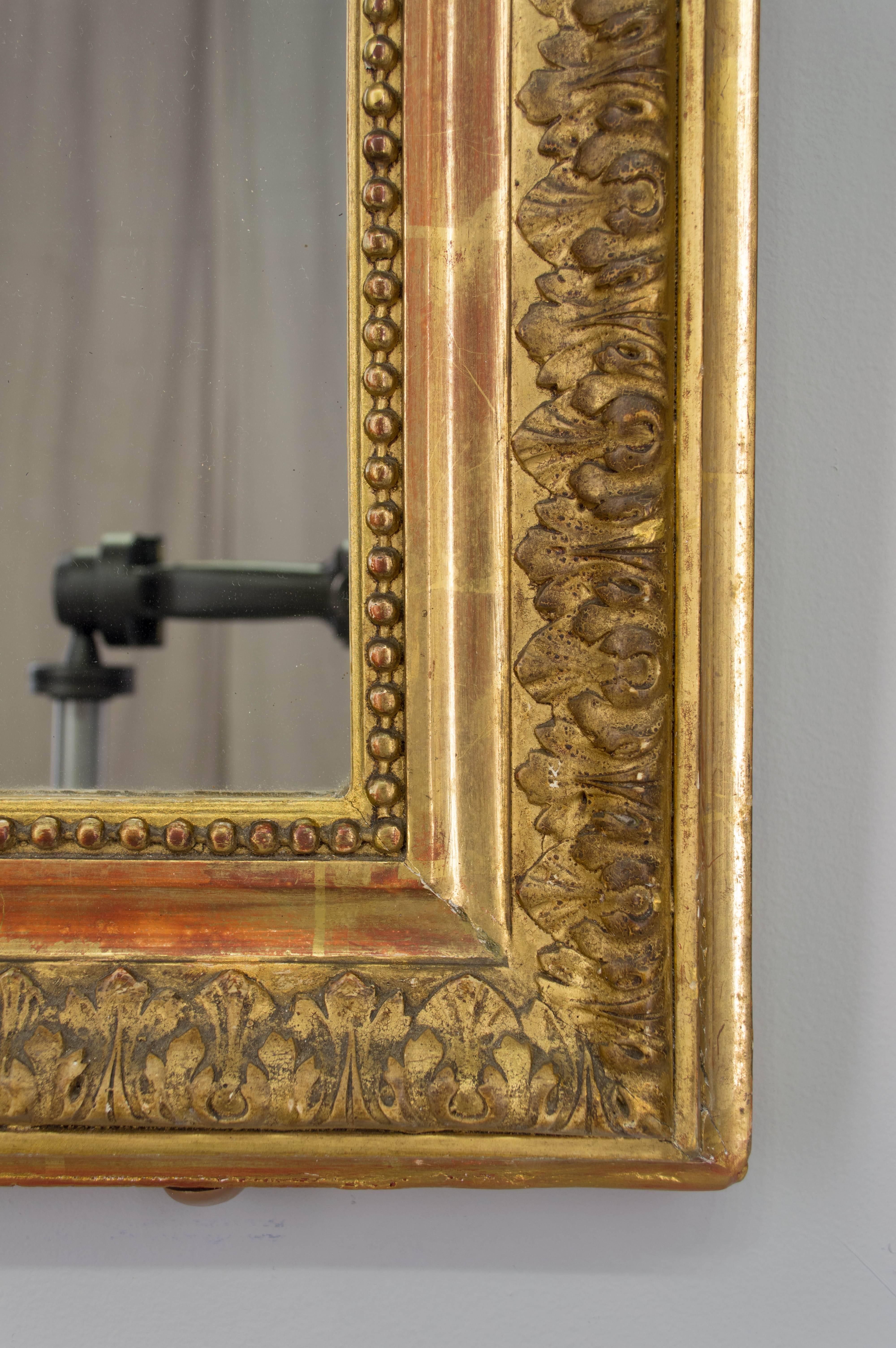 19th Century French Louis XVI Style Gilded Mirror 5