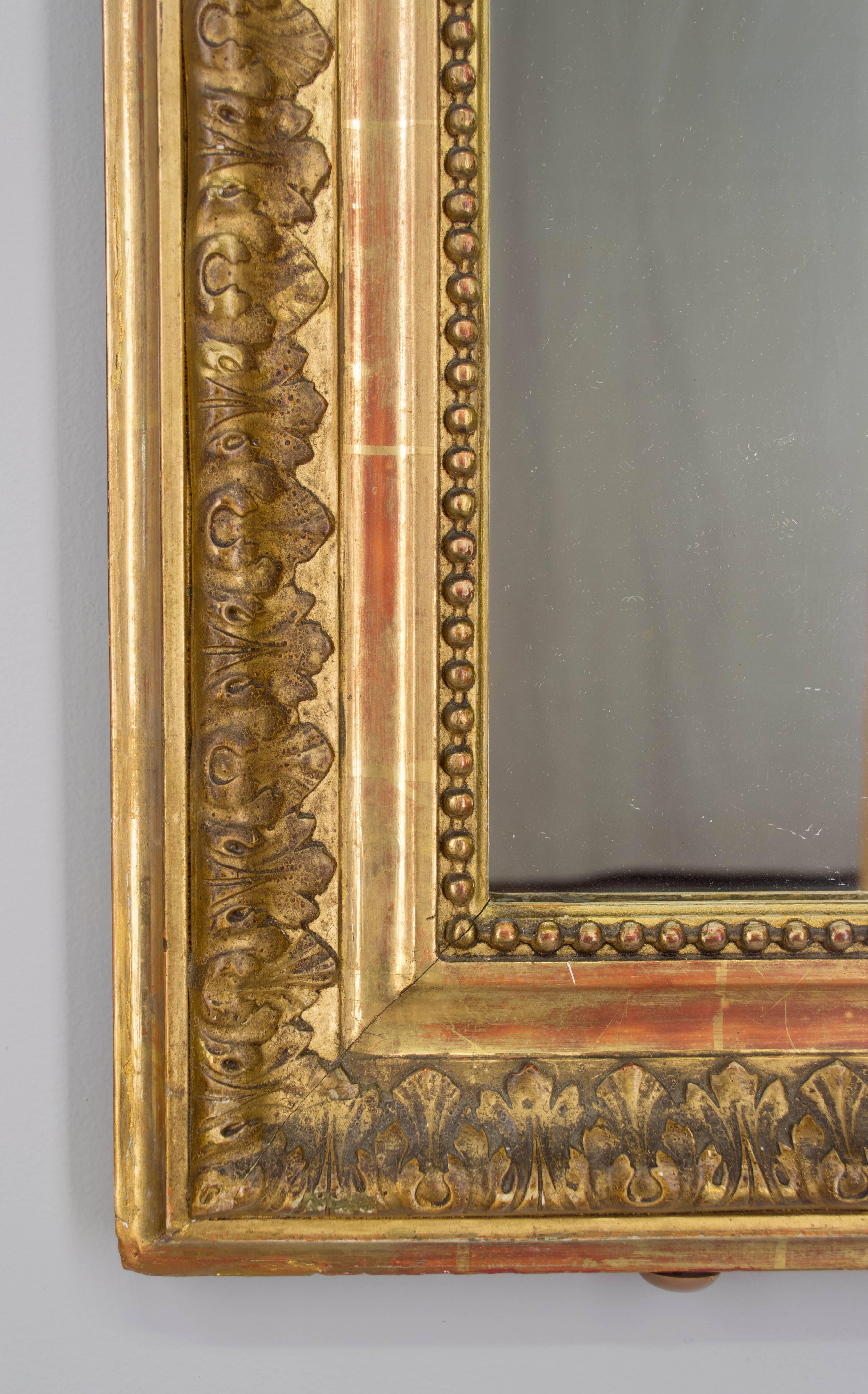19th Century French Louis XVI Style Gilded Mirror 4