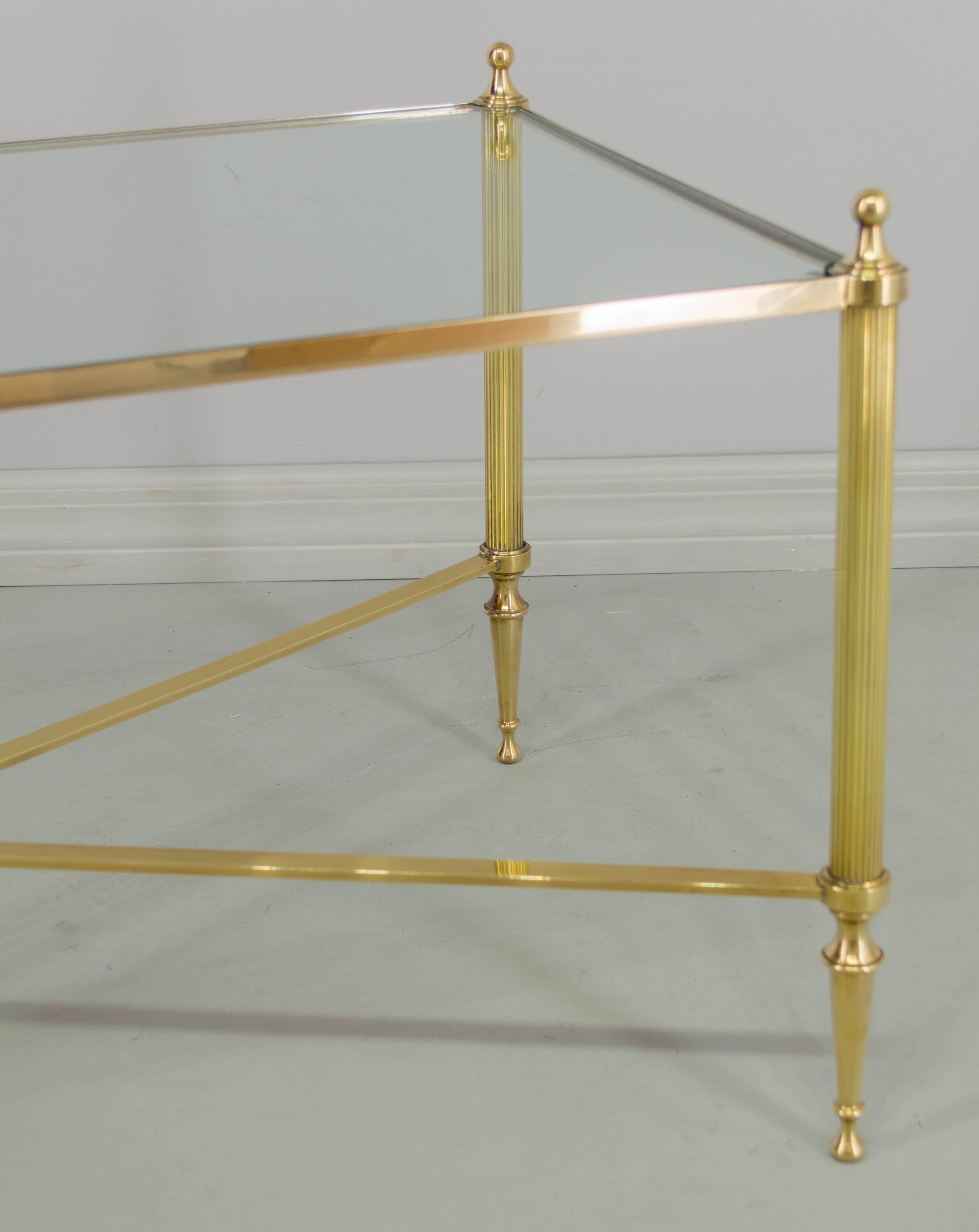 French Brass Cocktail or Coffee Table In Excellent Condition In Winter Park, FL
