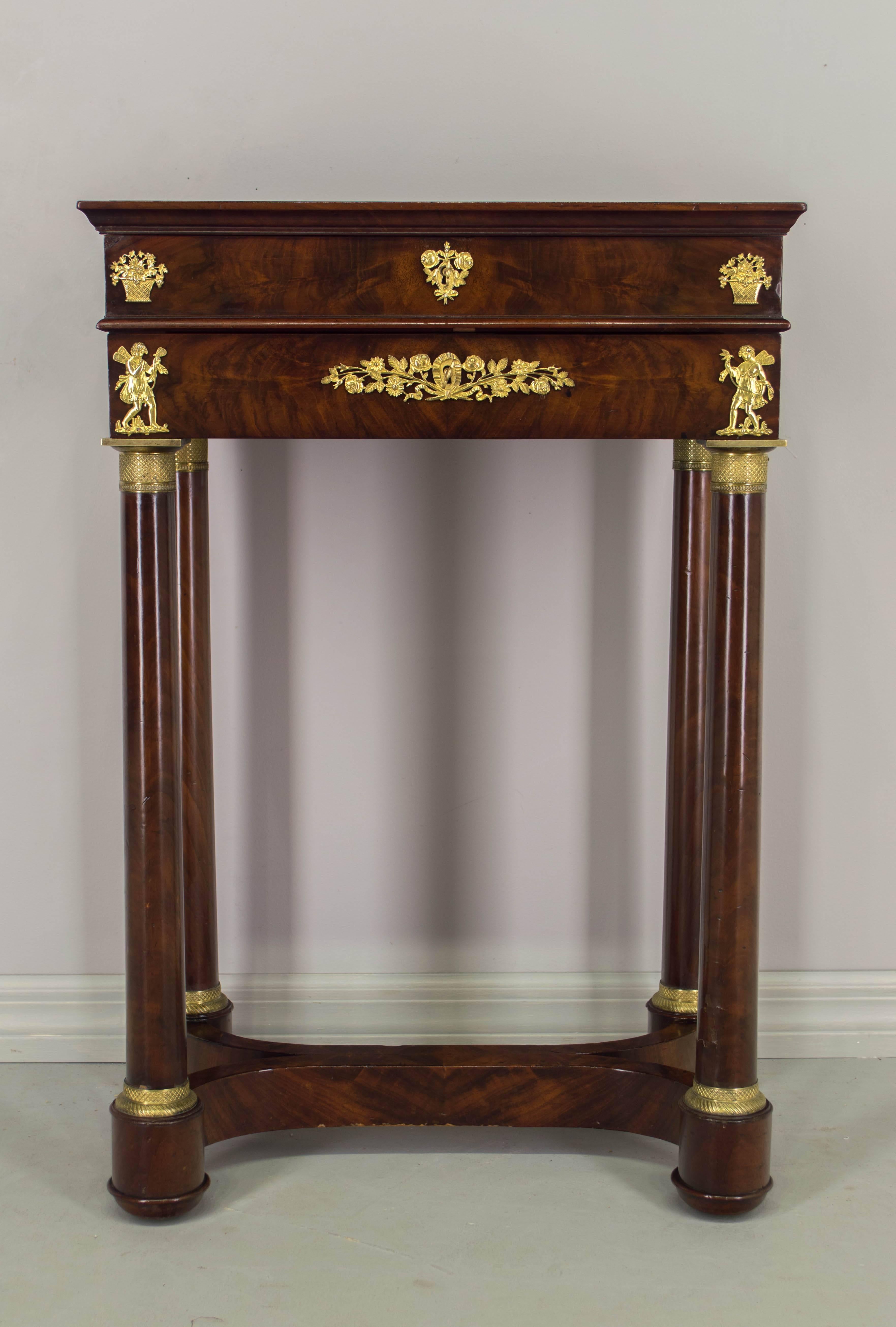 19th Century French Empire Travailleuse or Side Table In Excellent Condition In Winter Park, FL
