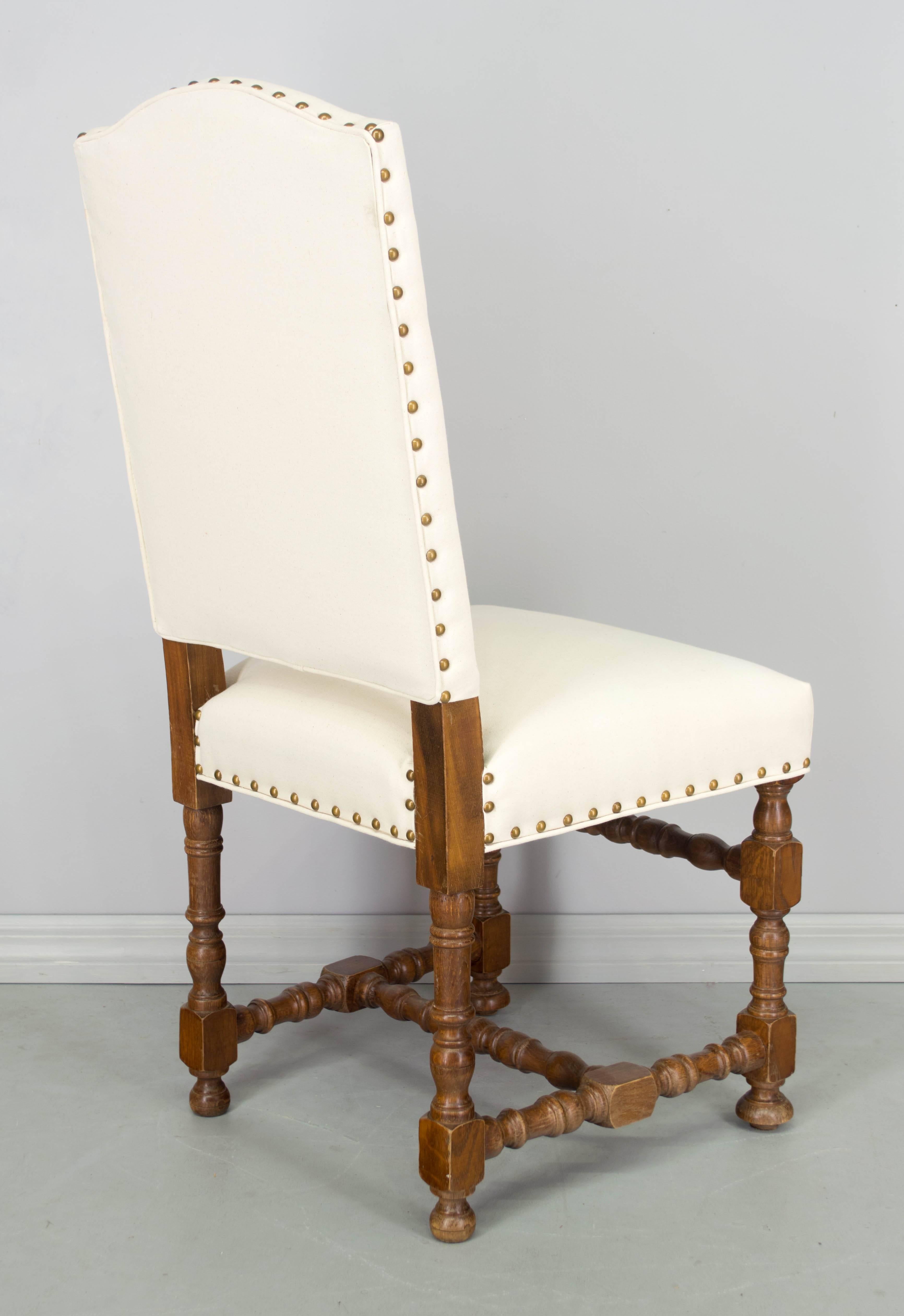 Set of Six French Louis XIII Style Dining Chairs 3