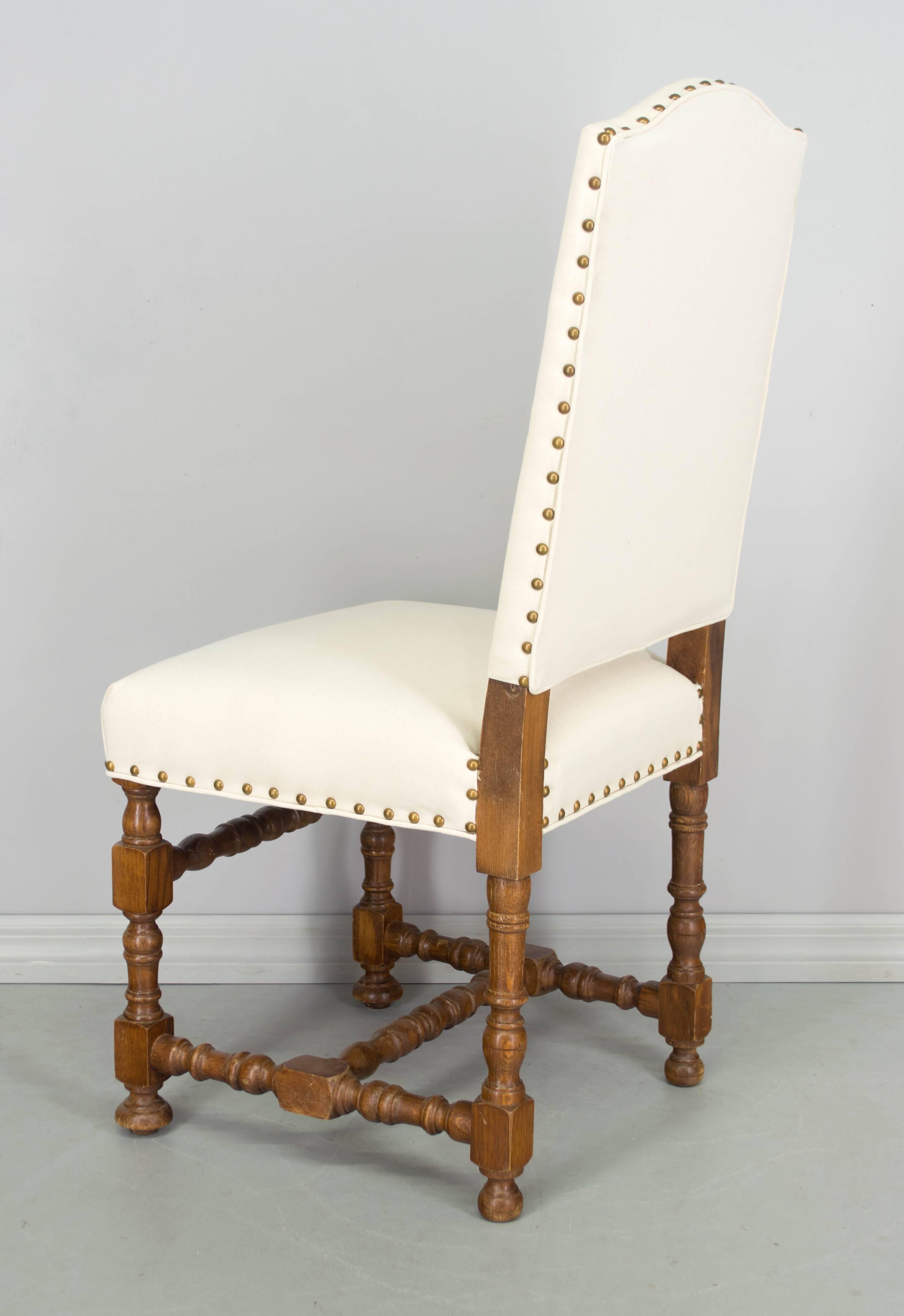 Set of Six French Louis XIII Style Dining Chairs 1