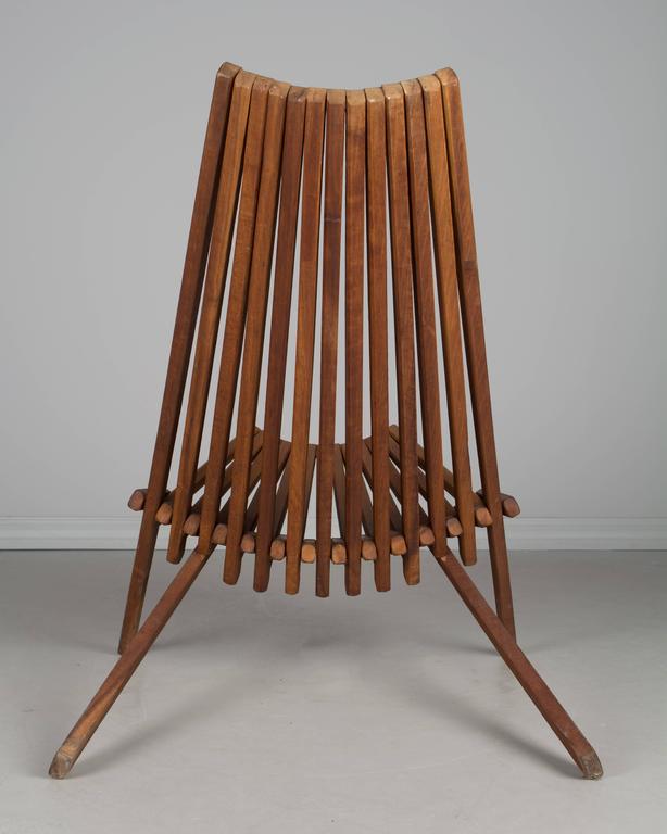 MidCentury Teak Folding Chair at 1stdibs