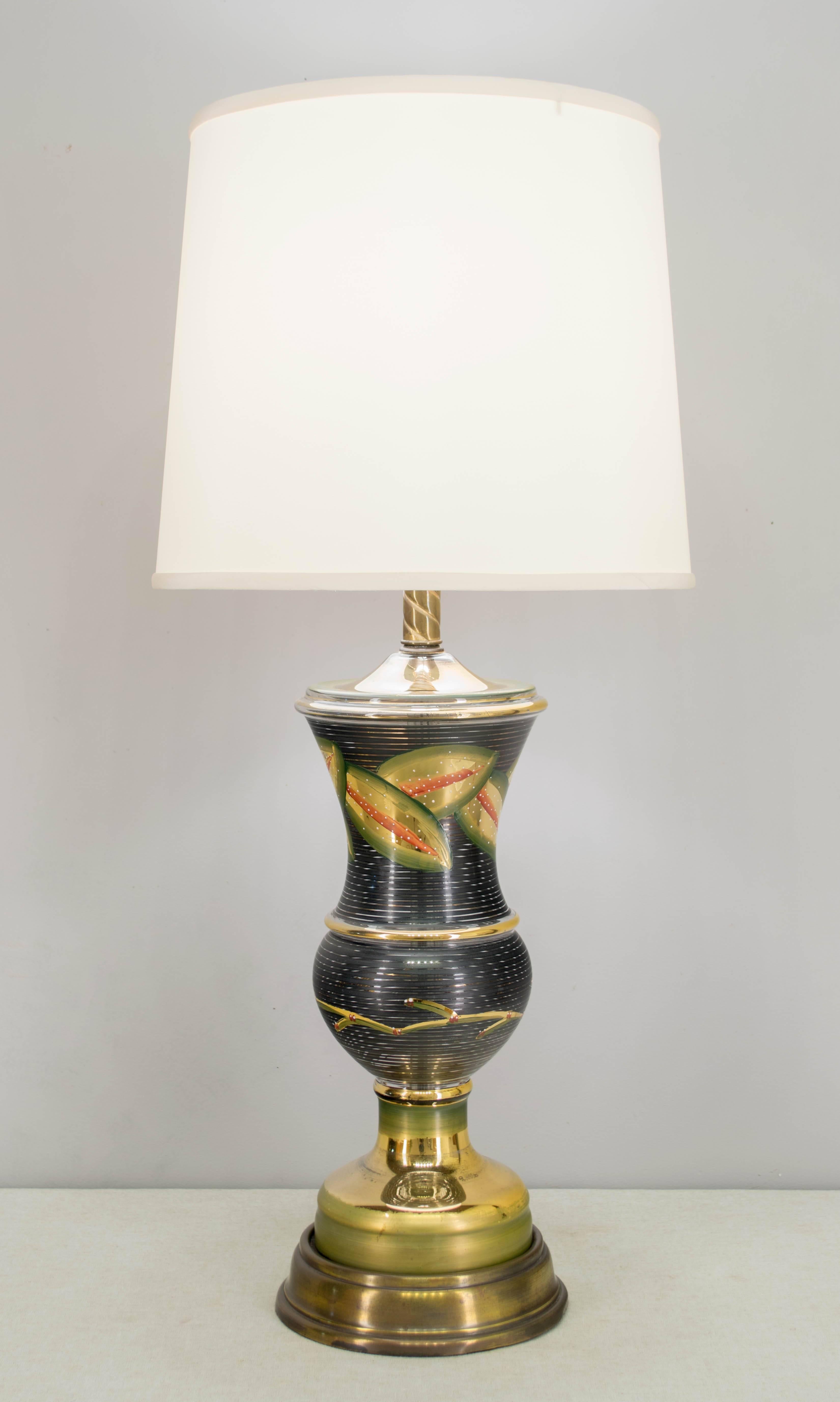 Italian Pair of Venetian Glass Lamps