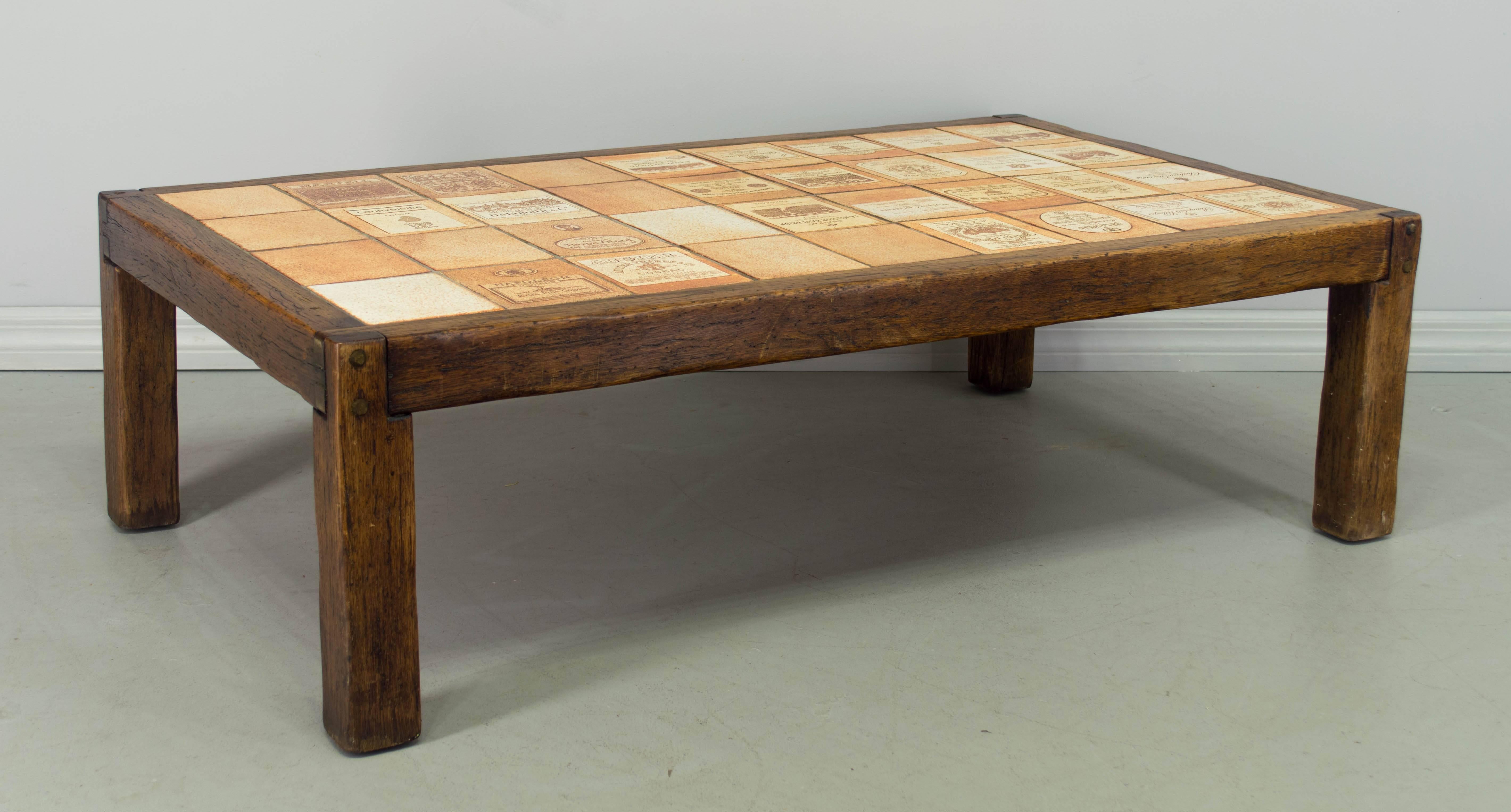 Roger Capron Wine Label Coffee Table In Good Condition In Winter Park, FL
