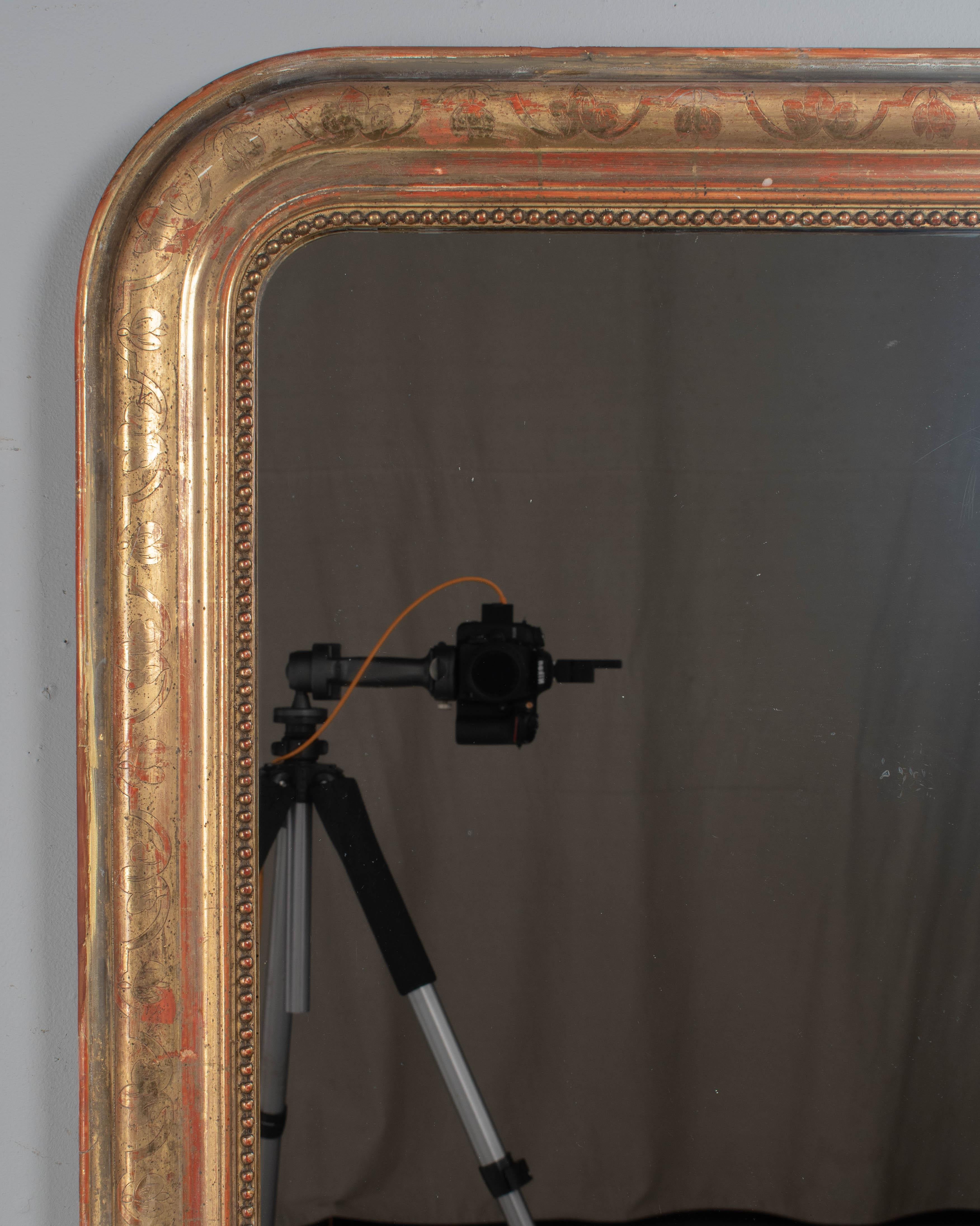 Fait main Miroir doré français Louis Philippe du 19ème siècle  39 
