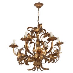 Italian Gilt Tôle Chandelier