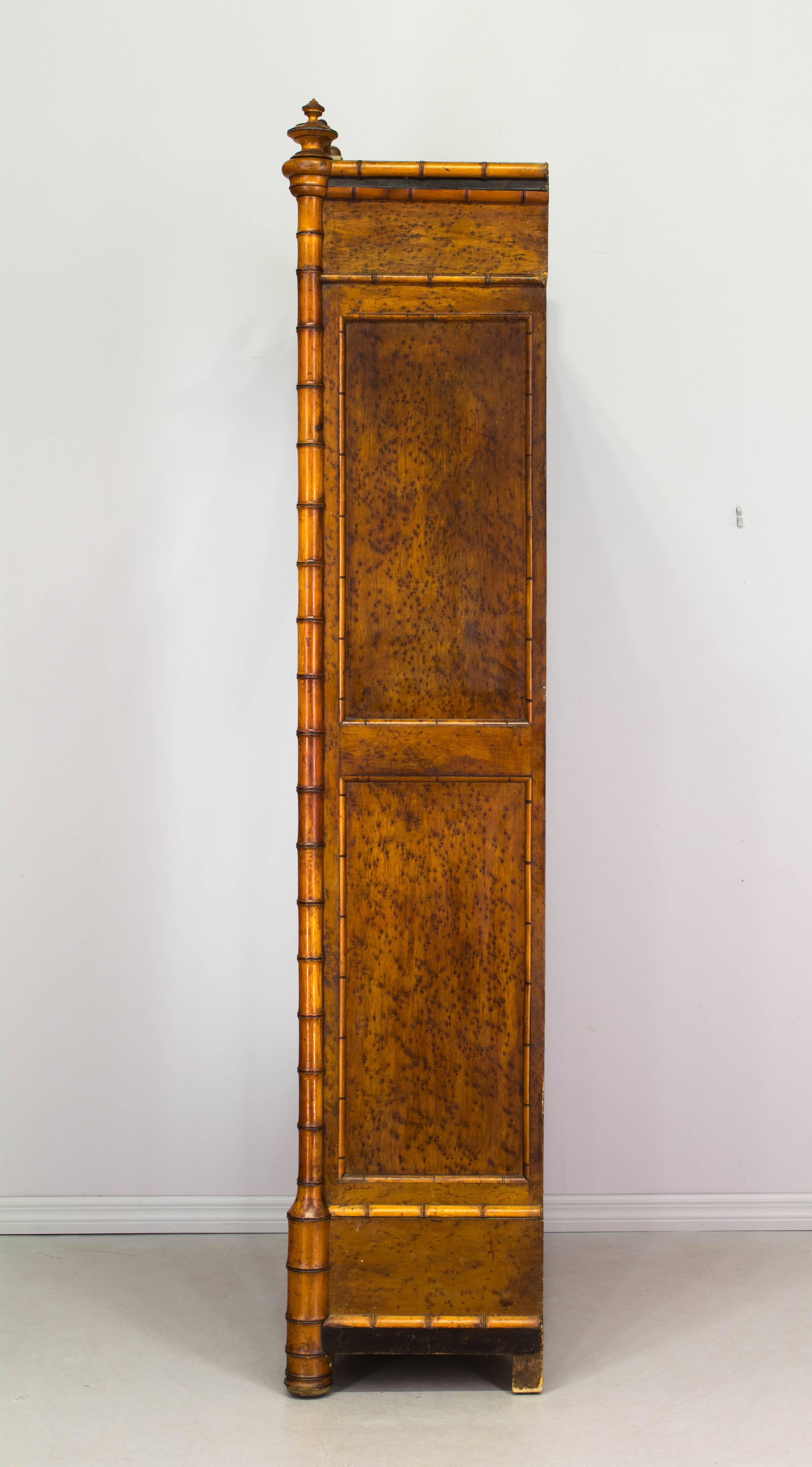 19th Century French Faux Bamboo Armoire 2
