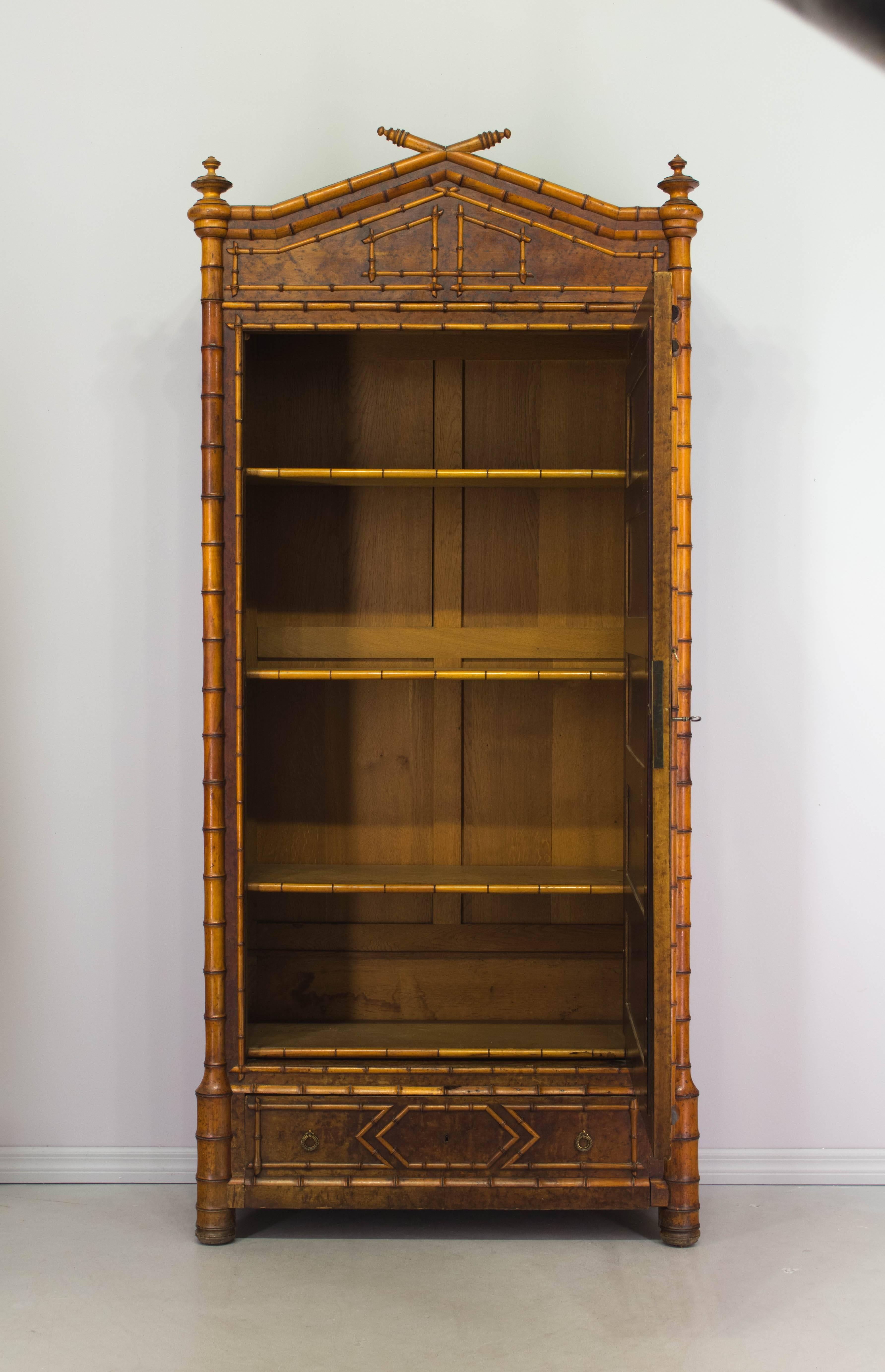 19th Century French Faux Bamboo Armoire 1