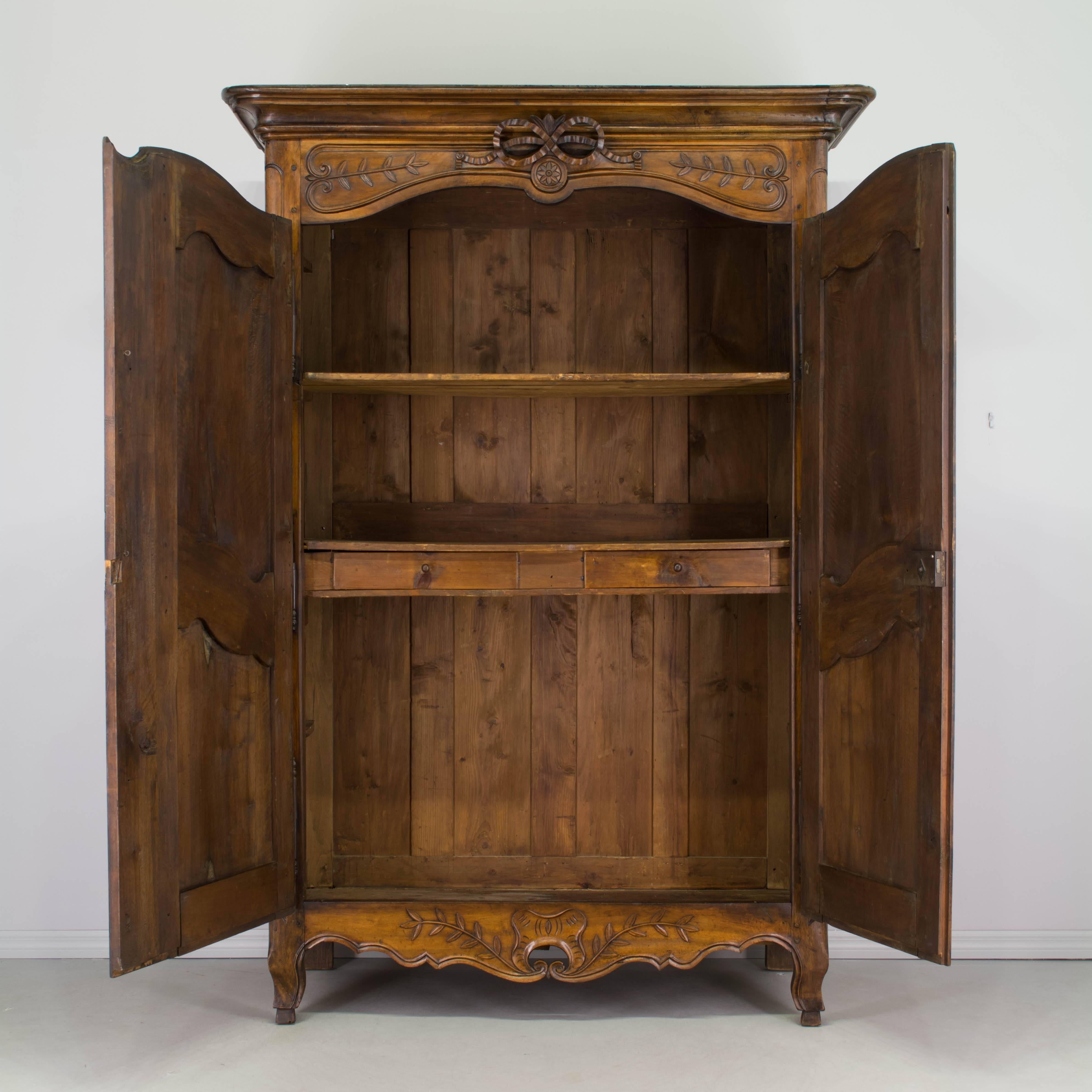 18th Century Louis XV Provencal Bridal Armoire In Excellent Condition In Winter Park, FL